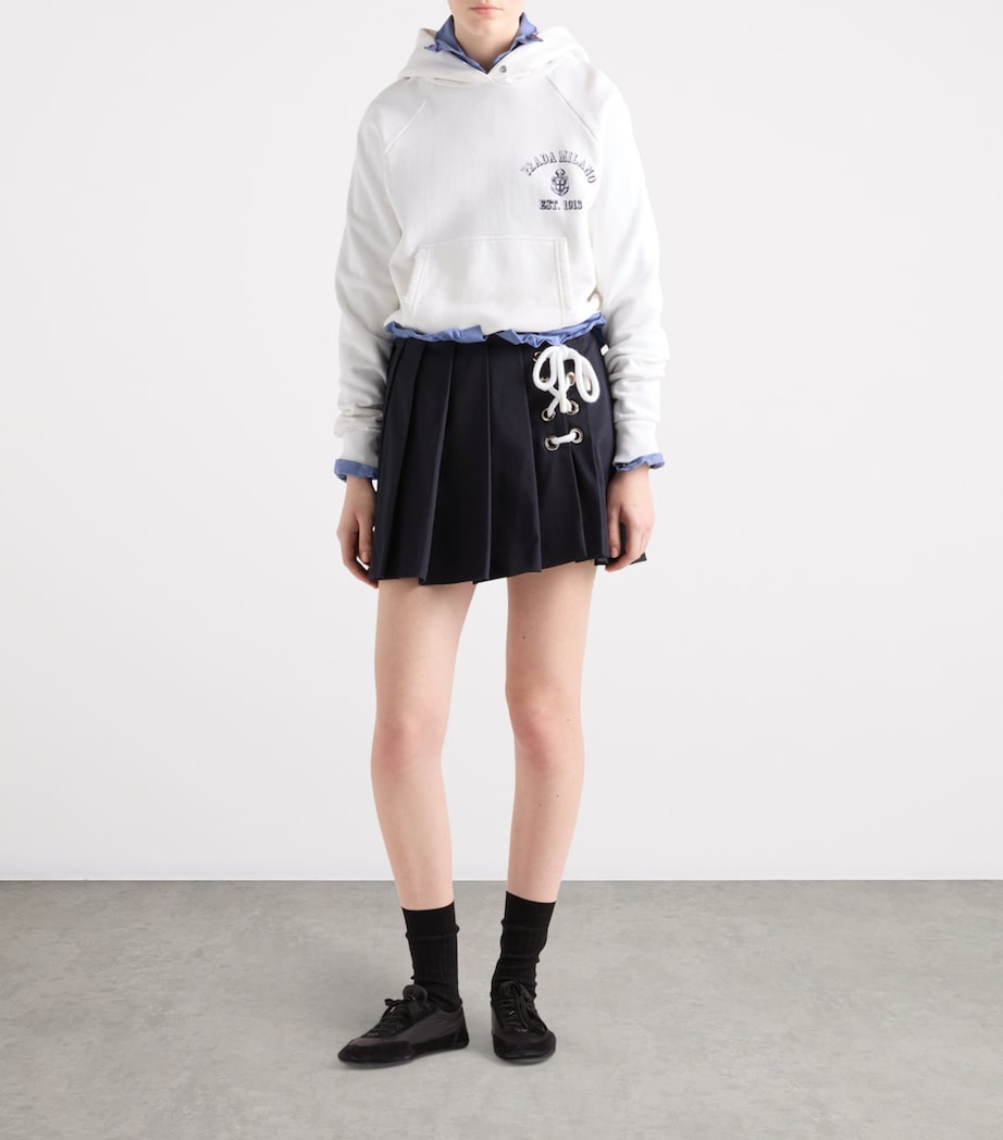 Prada Womens Cotton Logo Hoodie Image 2