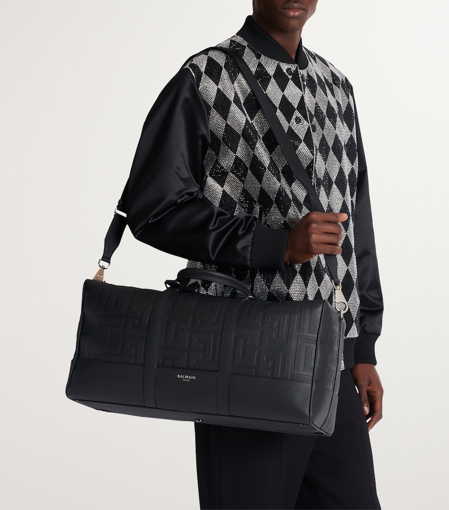 Balmain Leather PB Monogram Holdall Noir Image 6