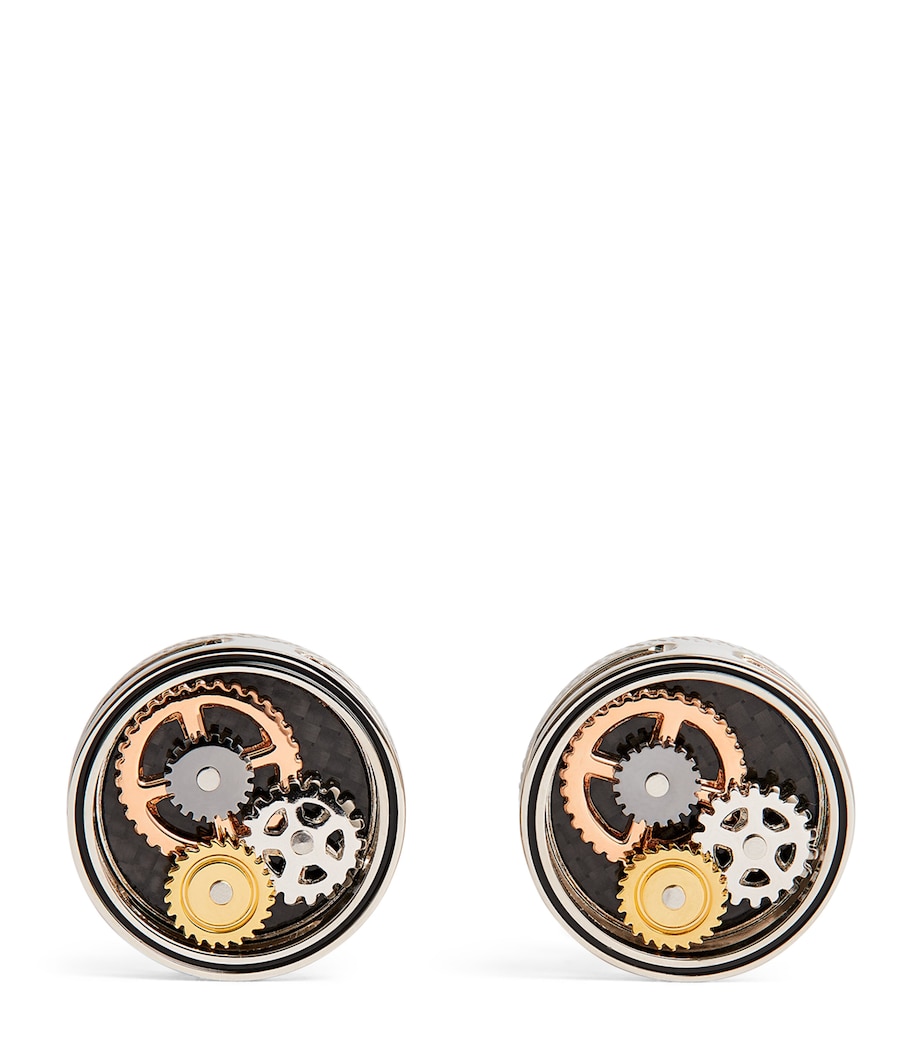 Tateossian Circle Gear Cufflinks Silver Image 1
