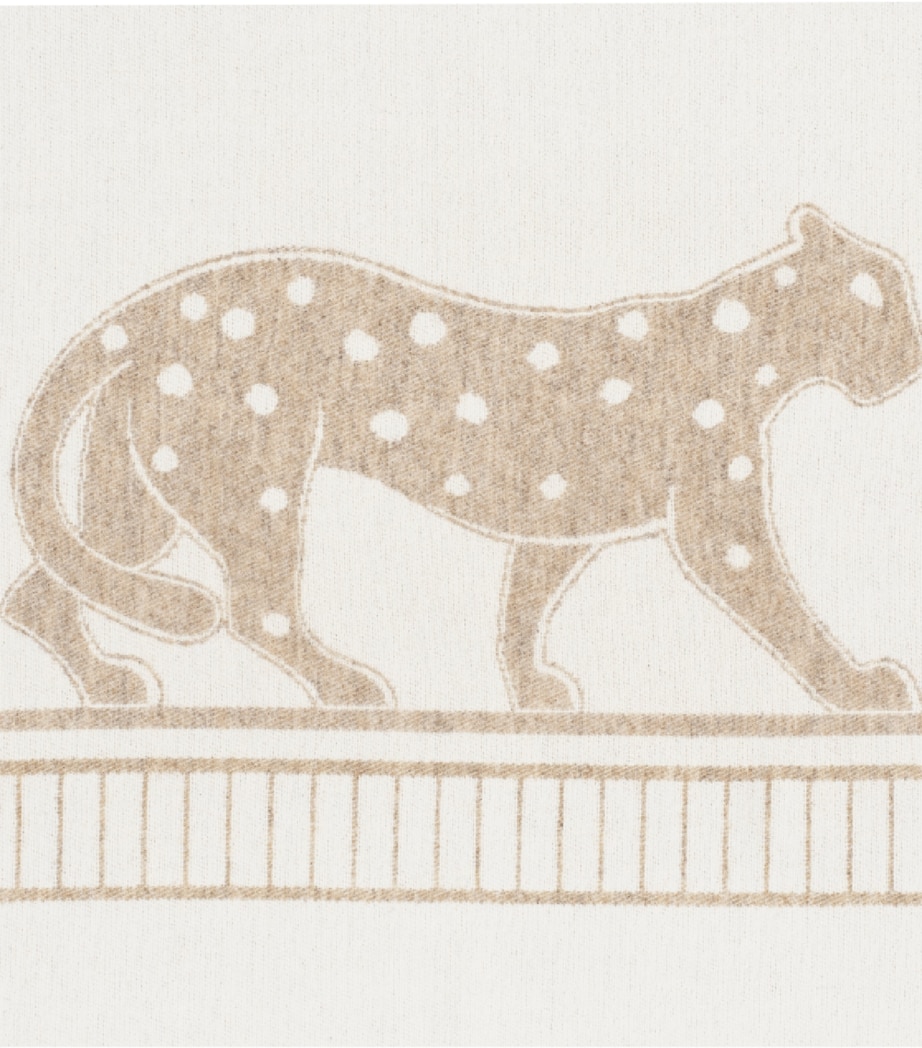 Cartier Merino Wool-Cashmere Panthère de Cartier Blanket Beige Image 2