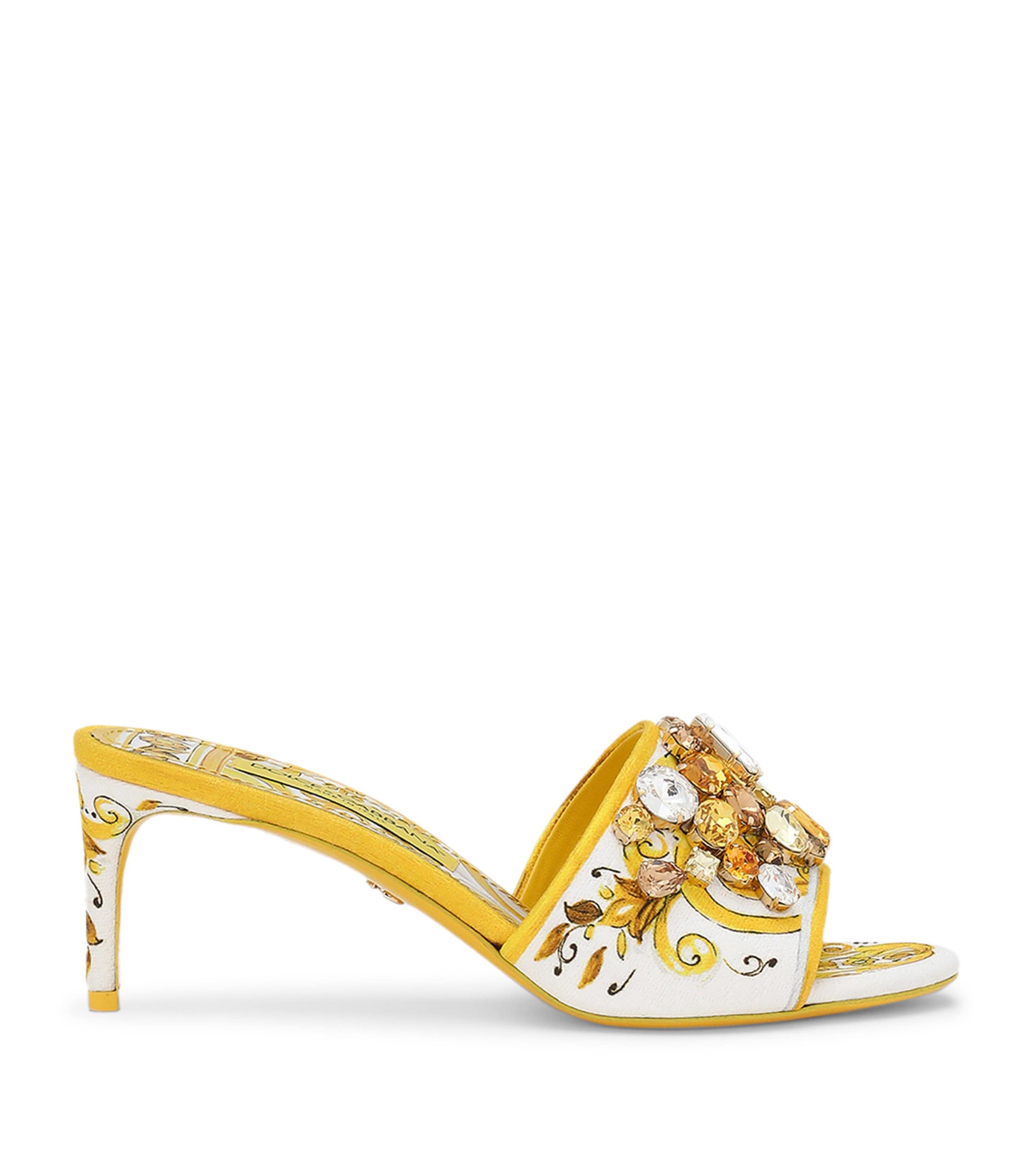 Dolce & Gabbana Jewel-embellished Mules In White