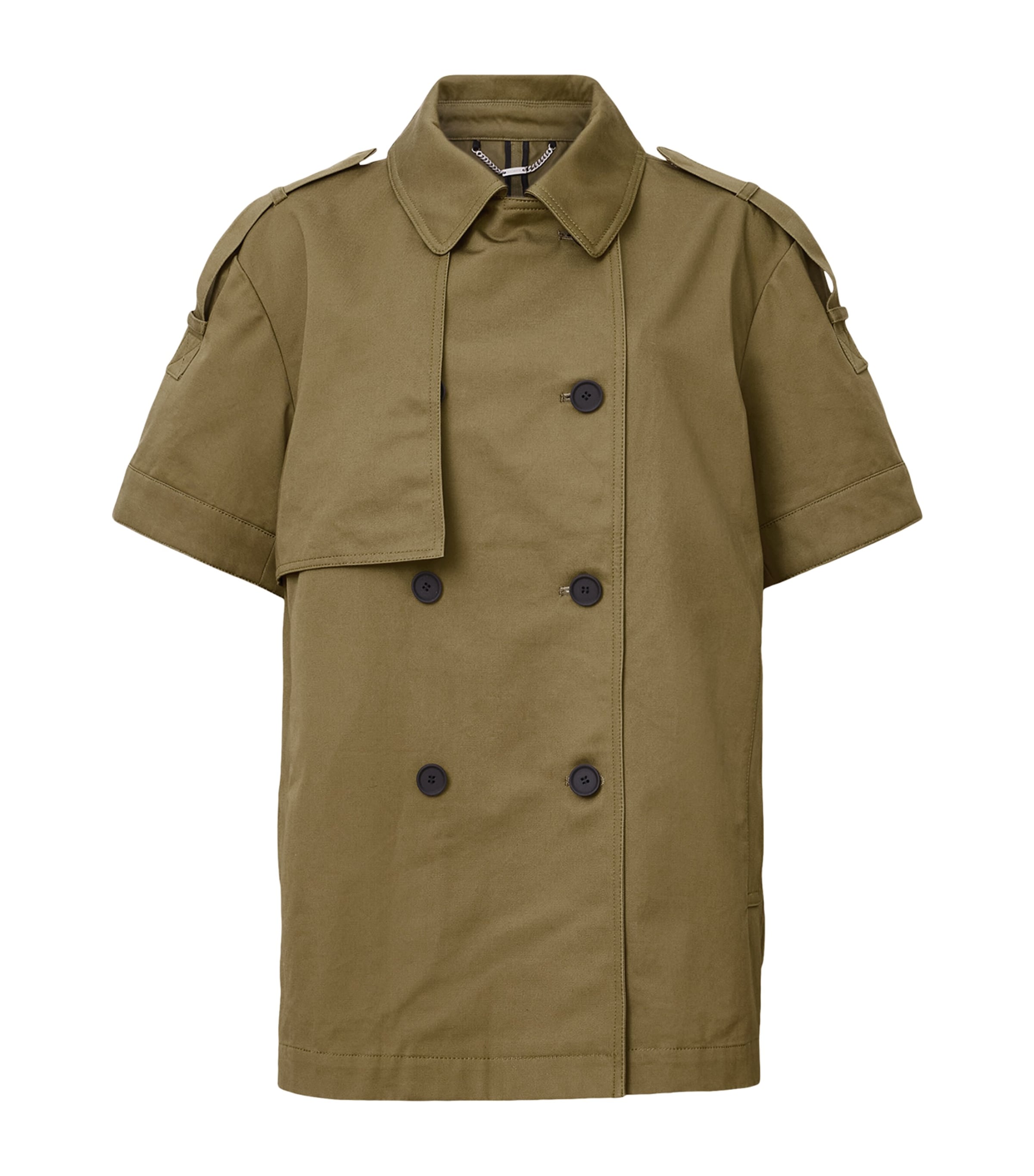 Allsaints Womens Flow Short-sleeved Cotton Jacket Fir Green In Green