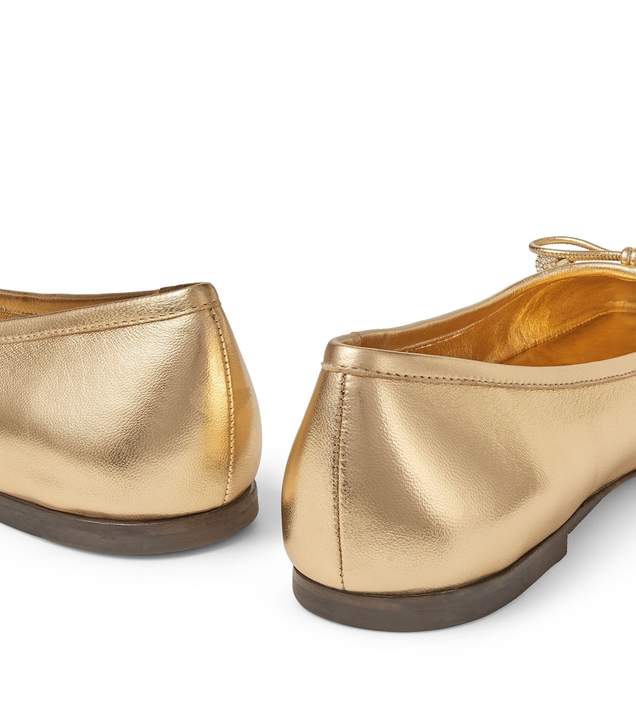 Elme Leather Ballet Flats GOLD Image 7
