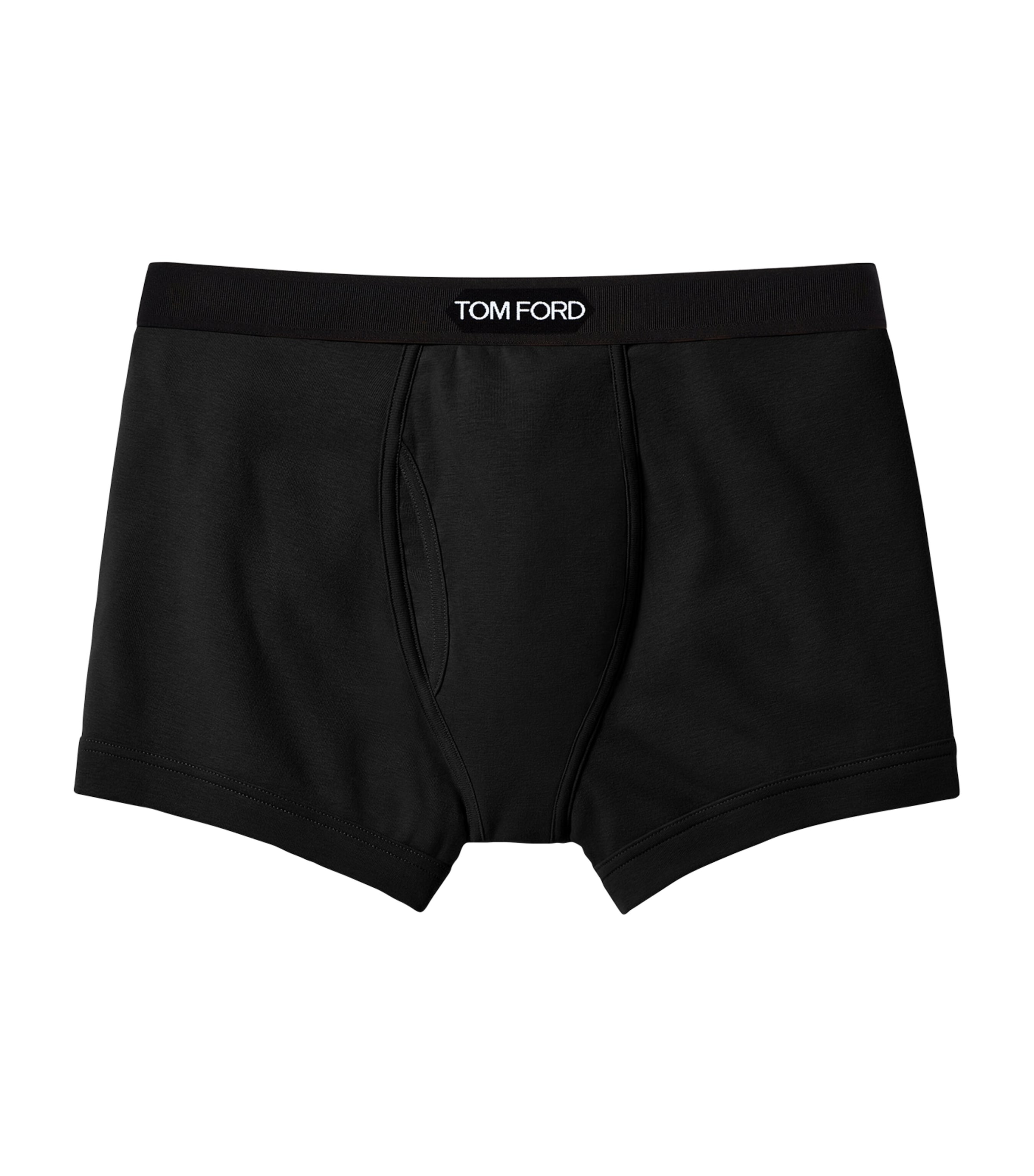 Tom Ford Stretch-cotton Logo Boxers In Black