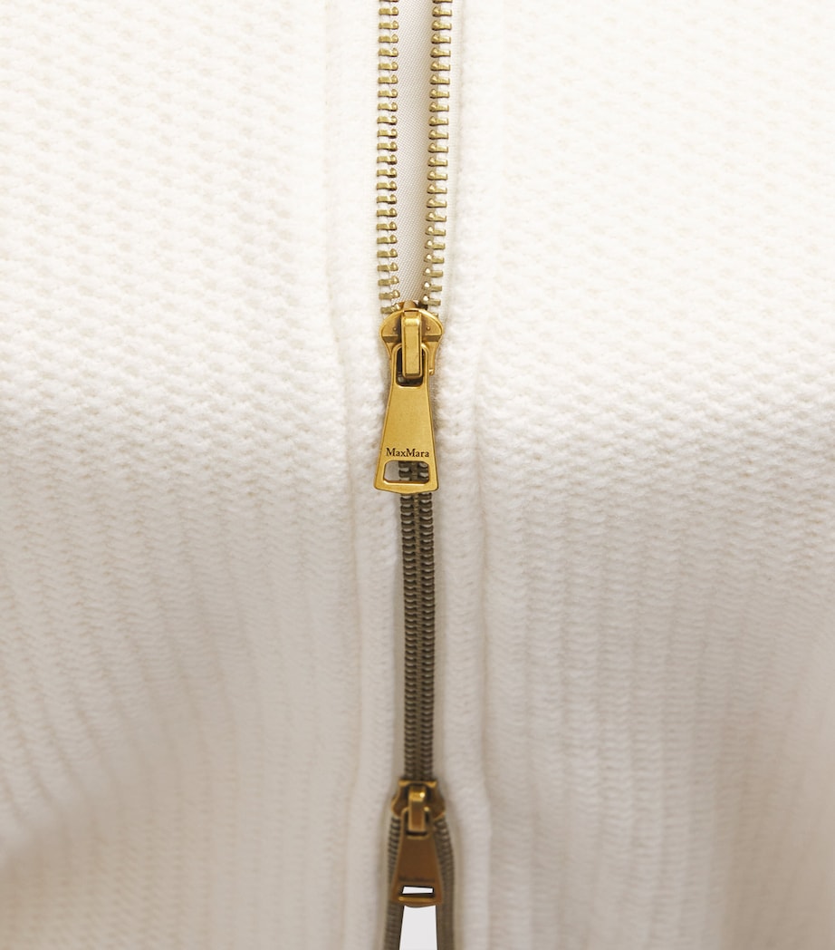 Wool-Cashmere Knitted Jacket WHITE Image 5