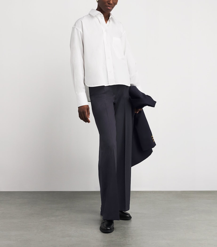 Wool-Blend Straight Leg Trousers NAVY BLUE Image 2
