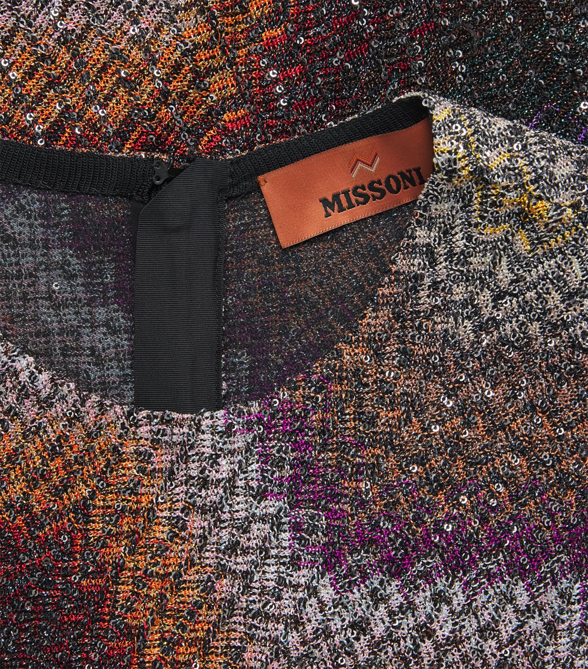 Missoni Womens Sequin Zigzag Maxi Dress Multi Dark Image 6