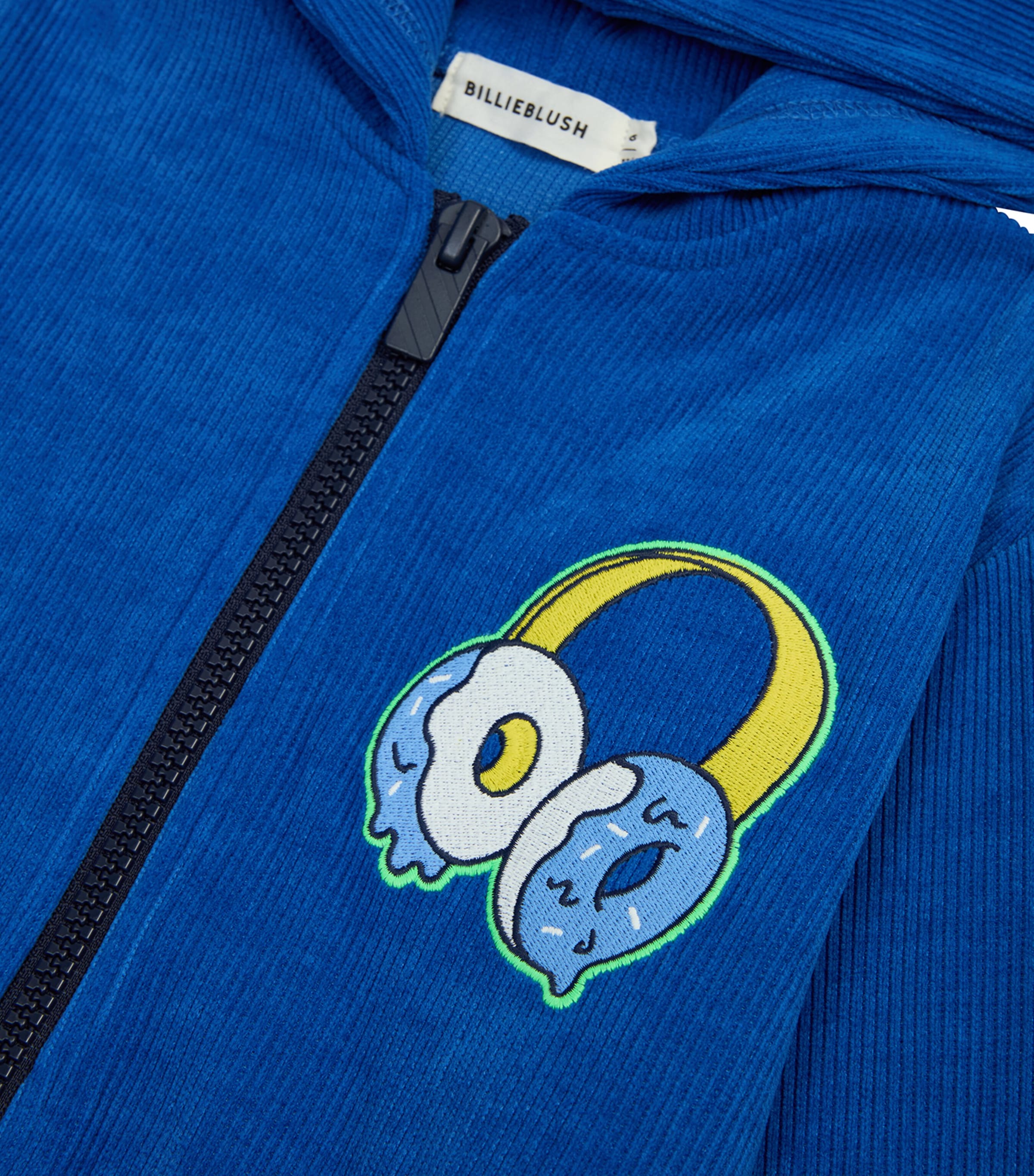 Billieblush Corduroy Embroidered Hoodie (2-6 Years) Blue Image 2