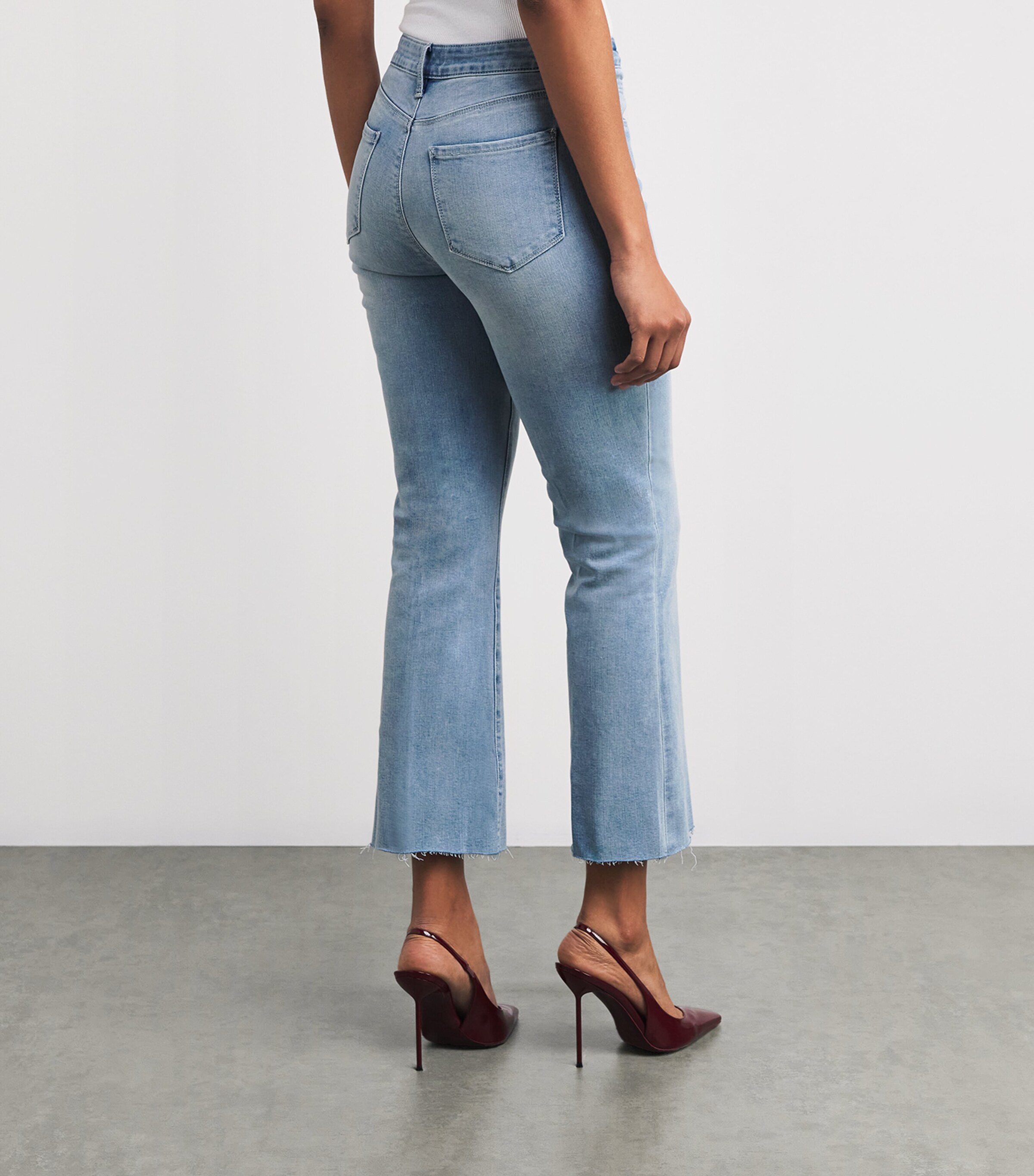 L'Agence Womens Kendra Cropped Flare Jeans Dorian Dori Image 4