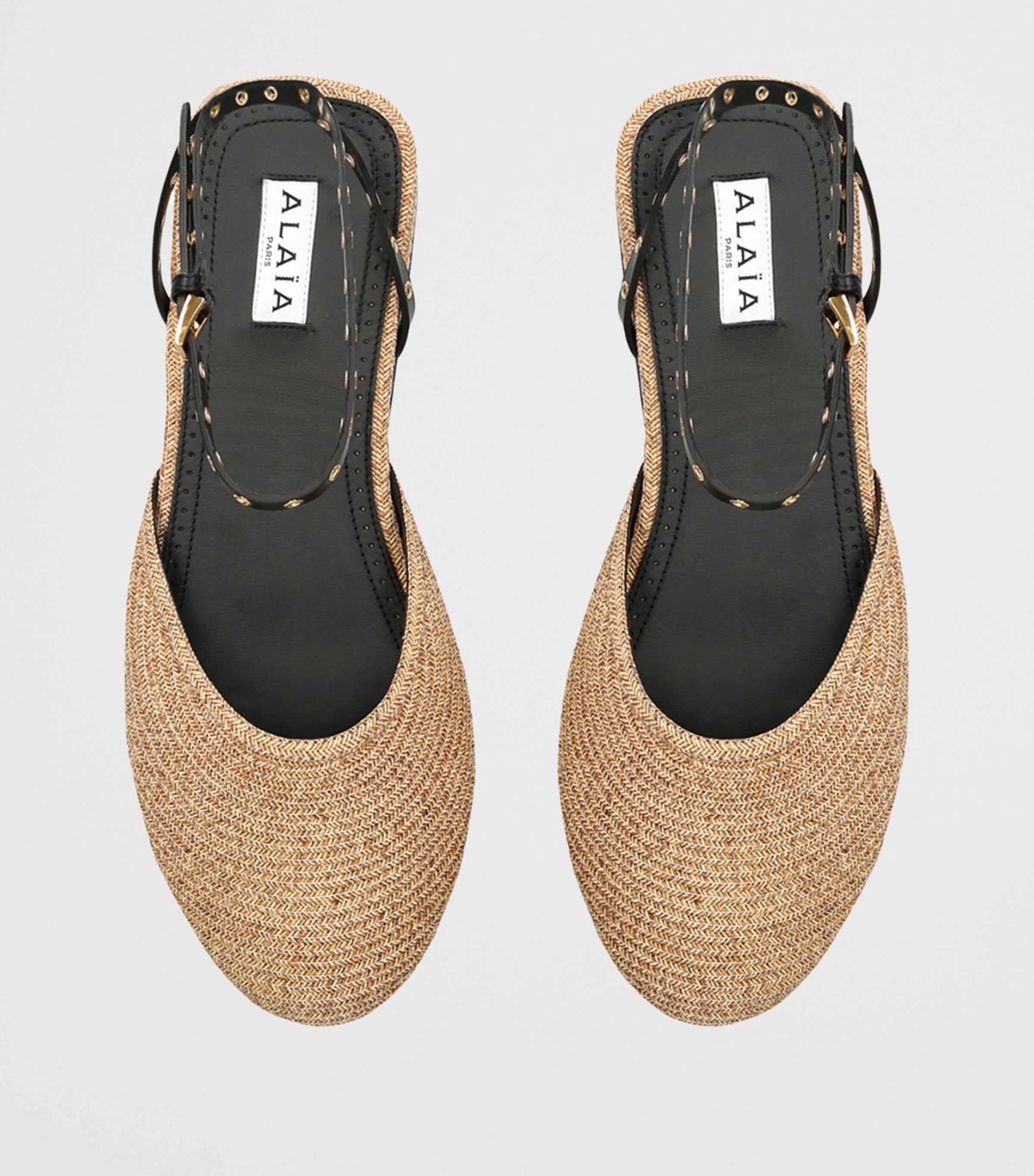 Raffia-Leather Espadrilles BEIGE COMB Image 4