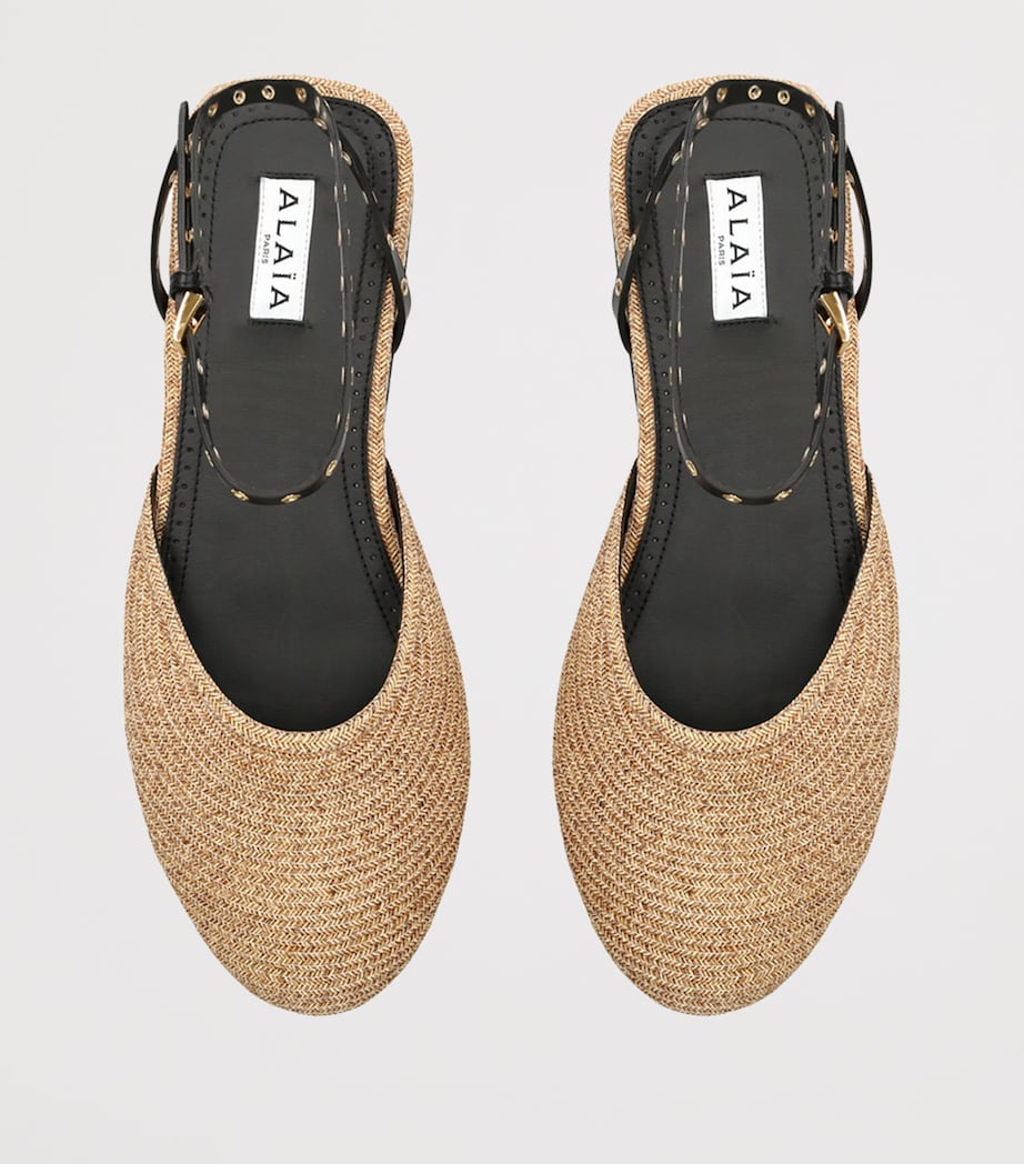 Raffia-Leather Espadrilles BEIGE COMB Image 4