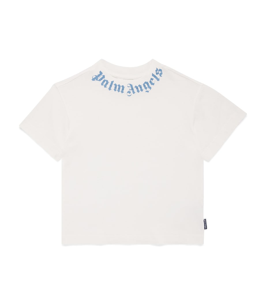 Cotton Neck Logo T-Shirt (4-12+ Years) 0340OFFW-LIGHT BLUE Image 1