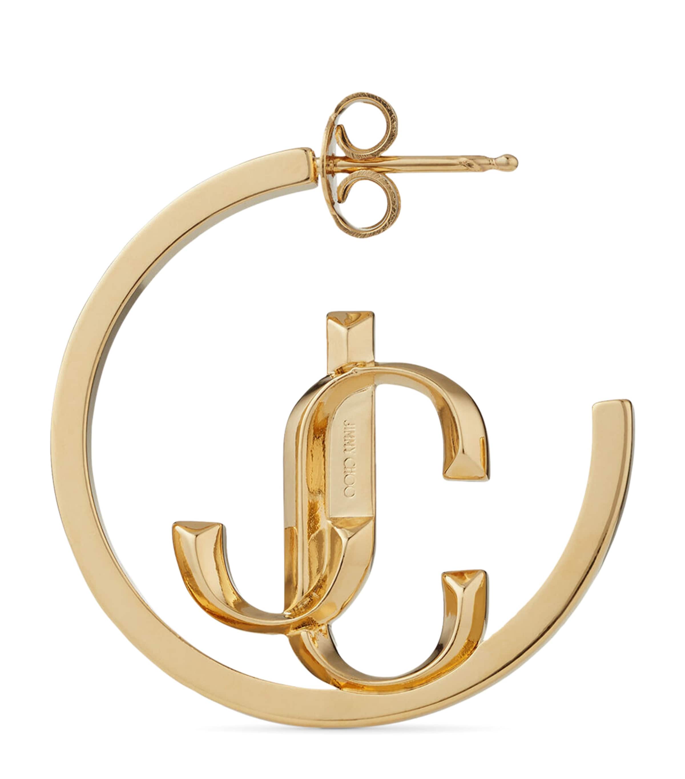 Jimmy Choo Jc Hoop Earrings In Gold