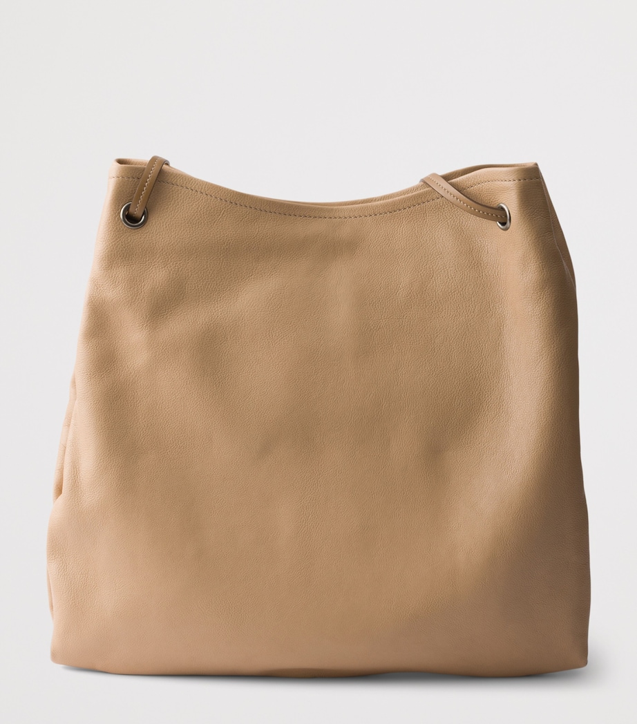 Prada Large Leather Route Shoulder Bag Neutral Image 3