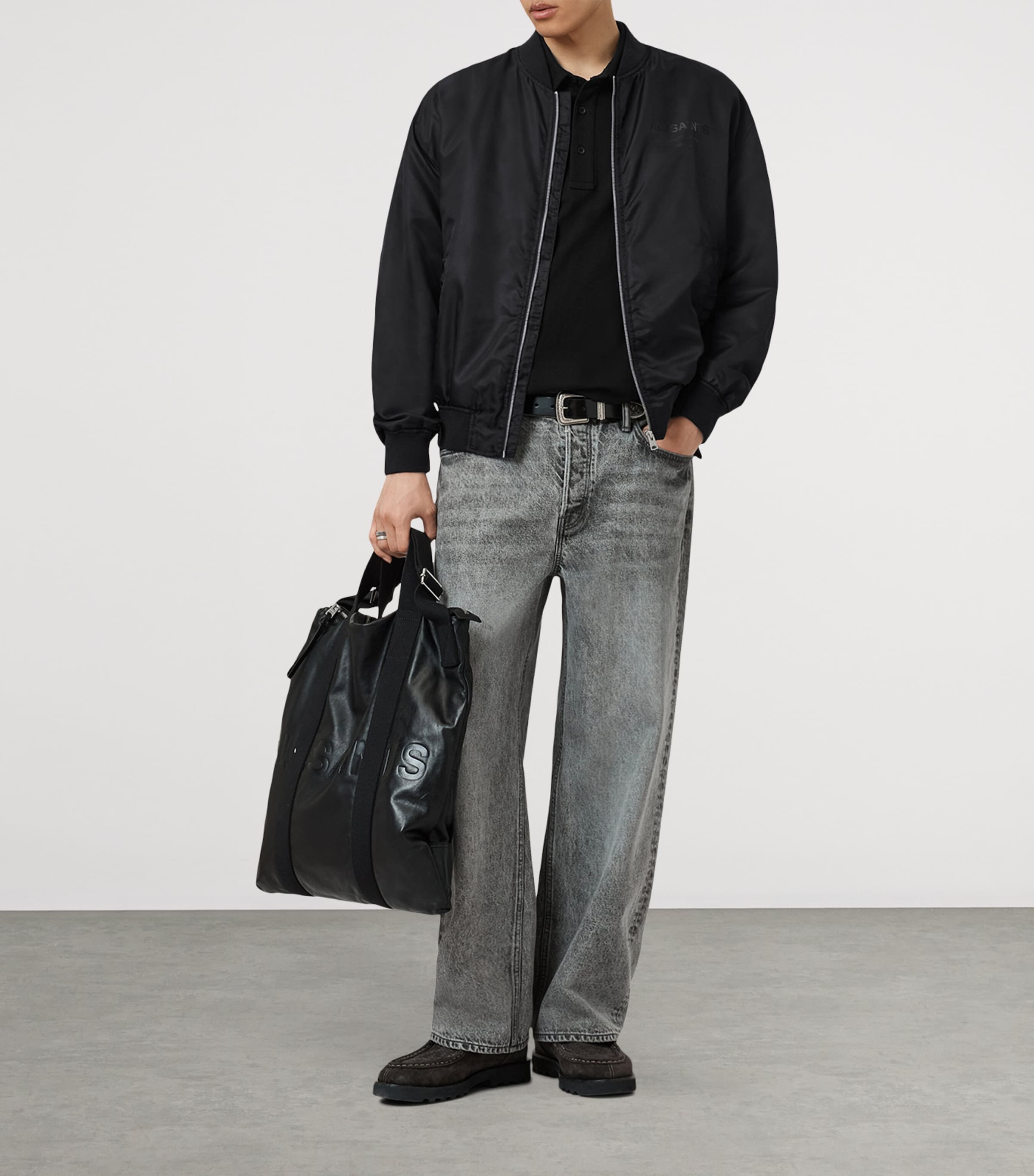 Logo Bomber Jacket BLACK Image 3