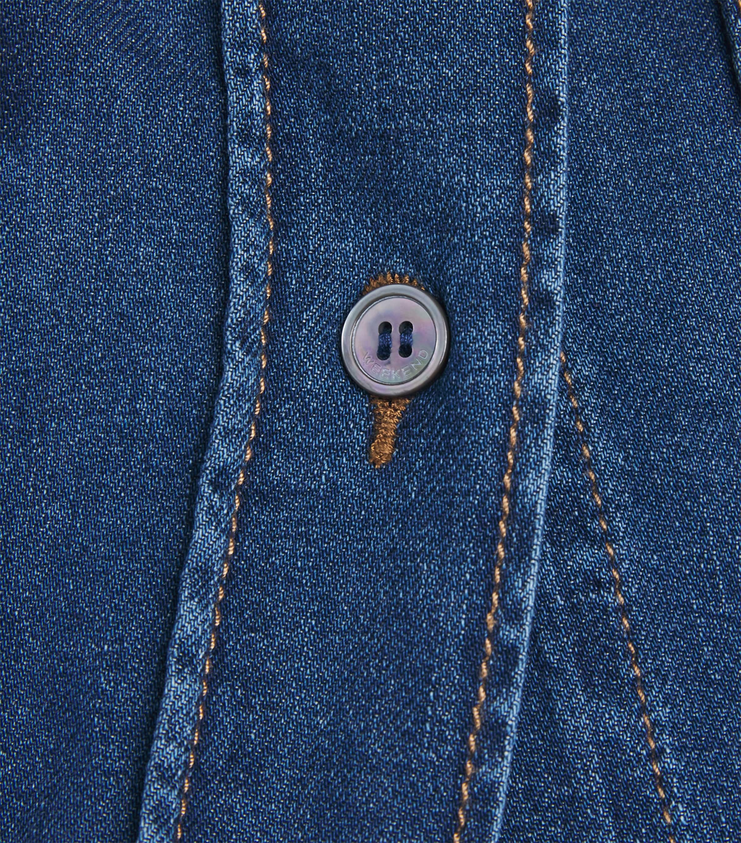 Cropped Denim Shirt NAVY Image 5