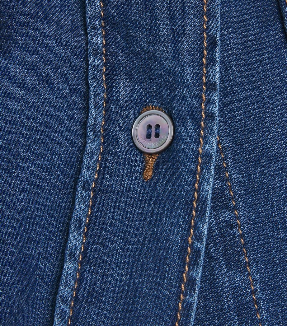 Cropped Denim Shirt NAVY Image 5