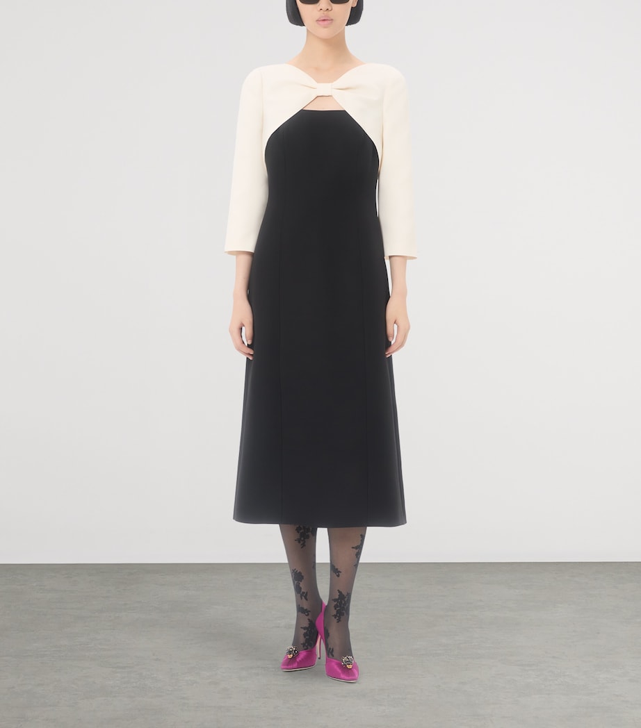 Wool-Silk Crepe Midi Dress 0NA Image 5