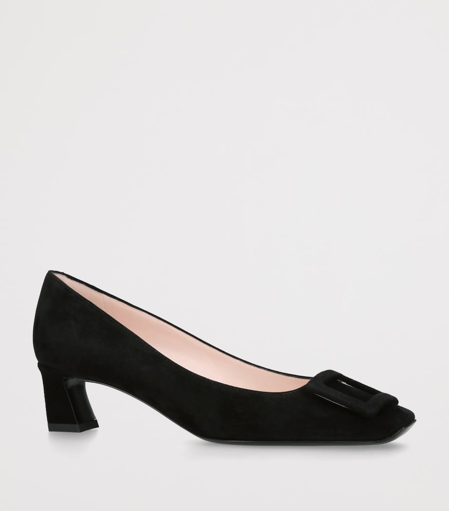 Suede Belle Vivier Trompette Pumps 45 BLACK Image 3