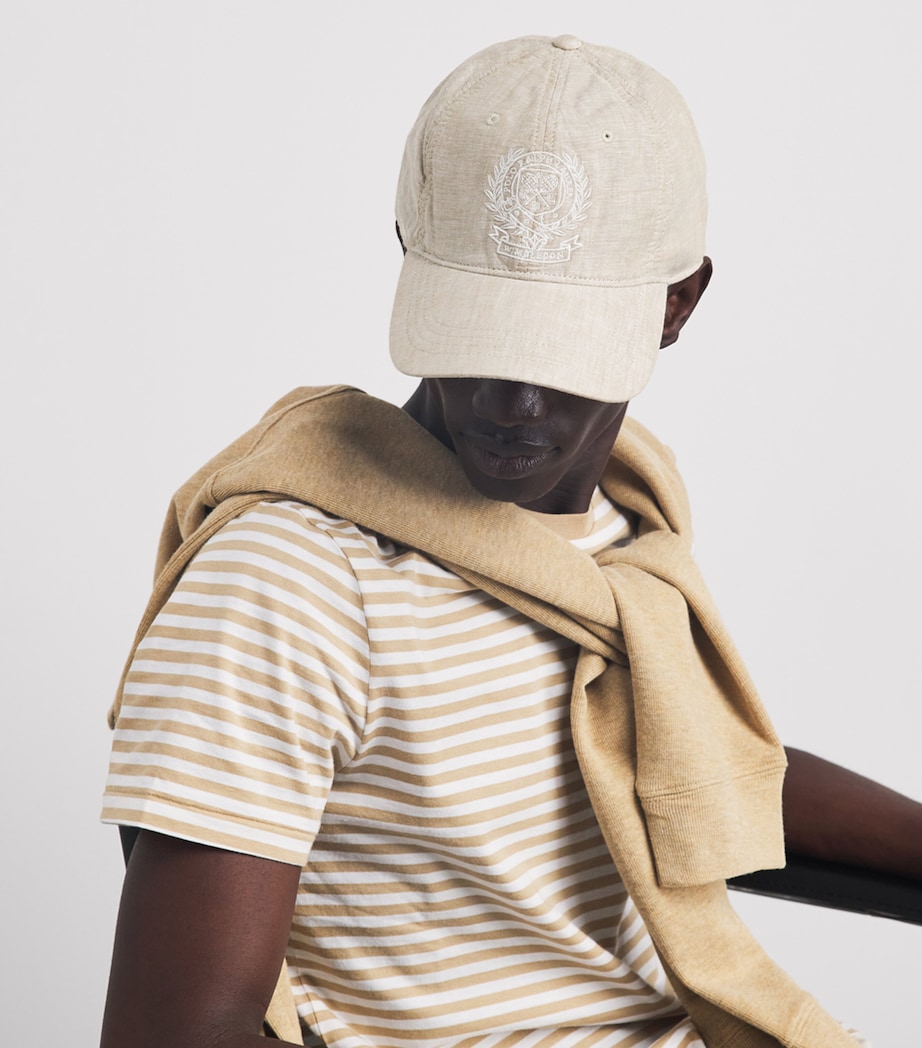 Polo Ralph Lauren x Wimbledon Linen Logo Cap Clssc Khki Wht Image 2
