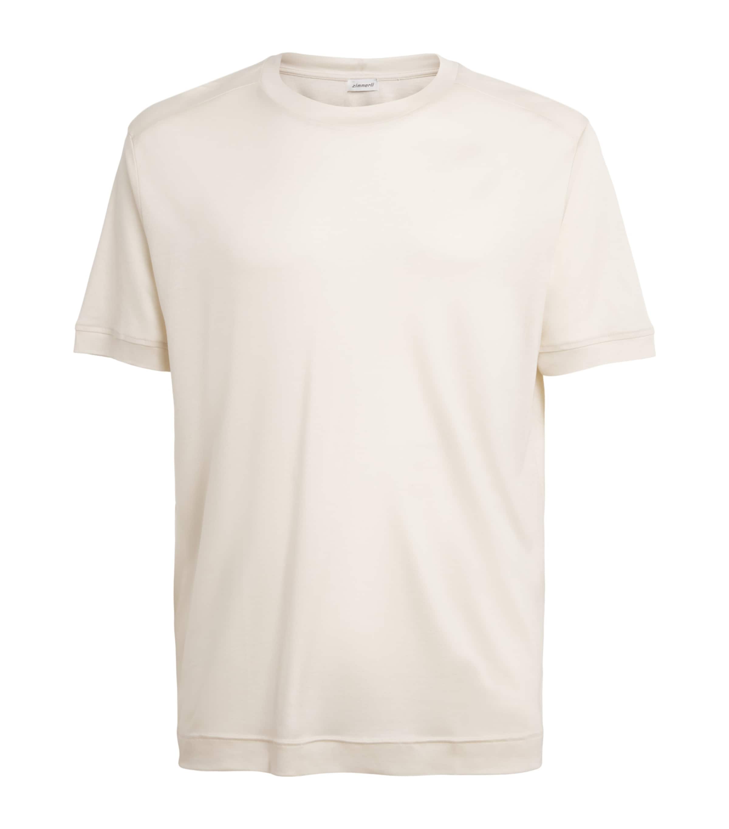 Zimmerli Mens Lyocell Sustainable Luxury T-Shirt Birch Image 1