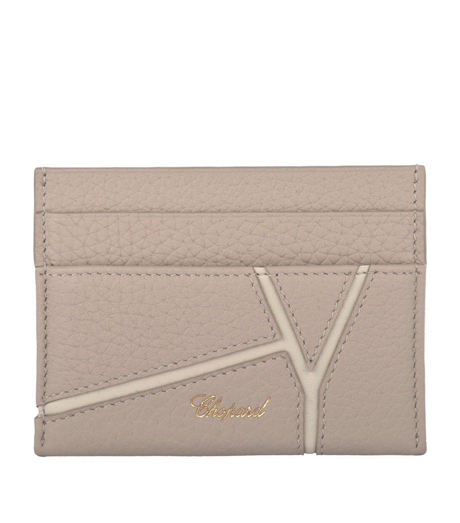 Small Leather Diamond Card Holder GREIGE Image 1