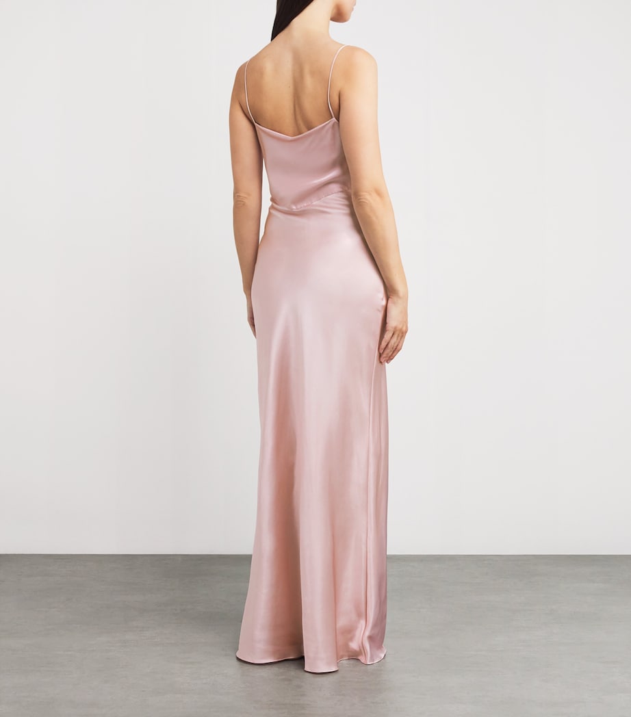 Silk Slip Maxi Dress PALE PINK/PALE Image 4