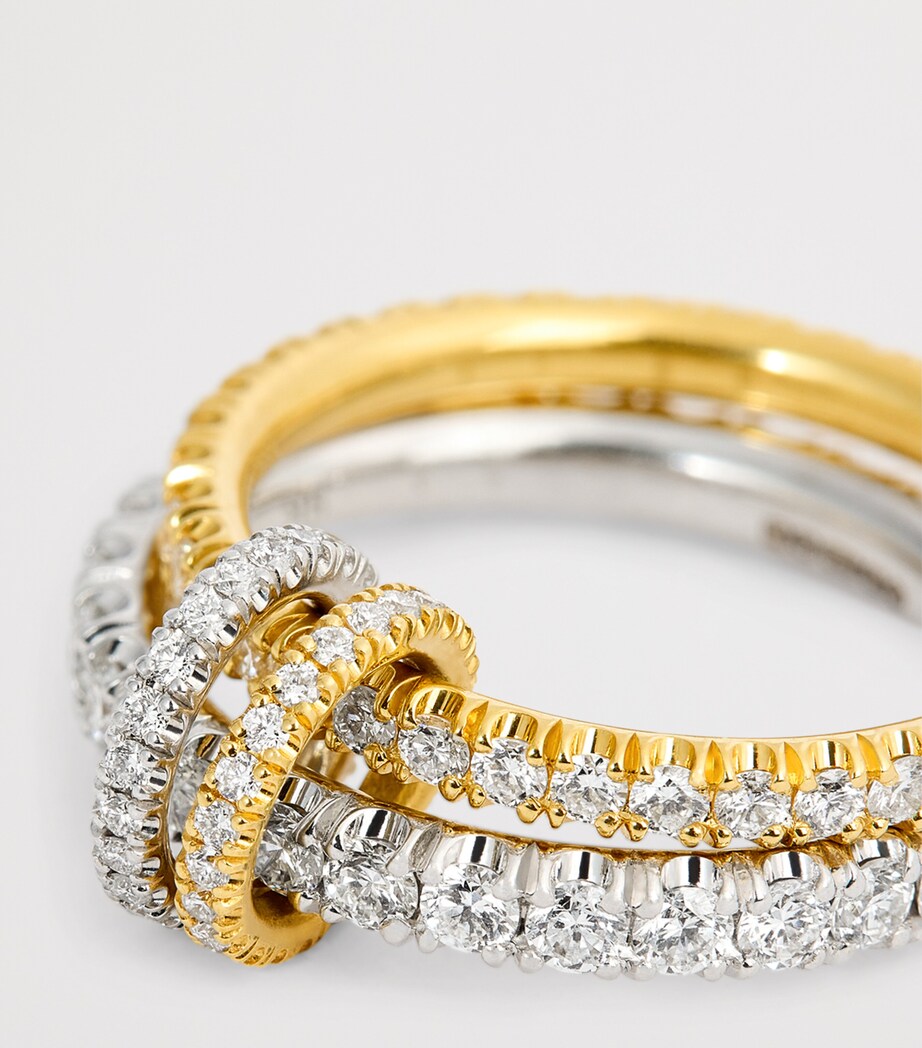 Yellow, White Gold and Diamond Cadence Ring YELLOW GOLD Image 5