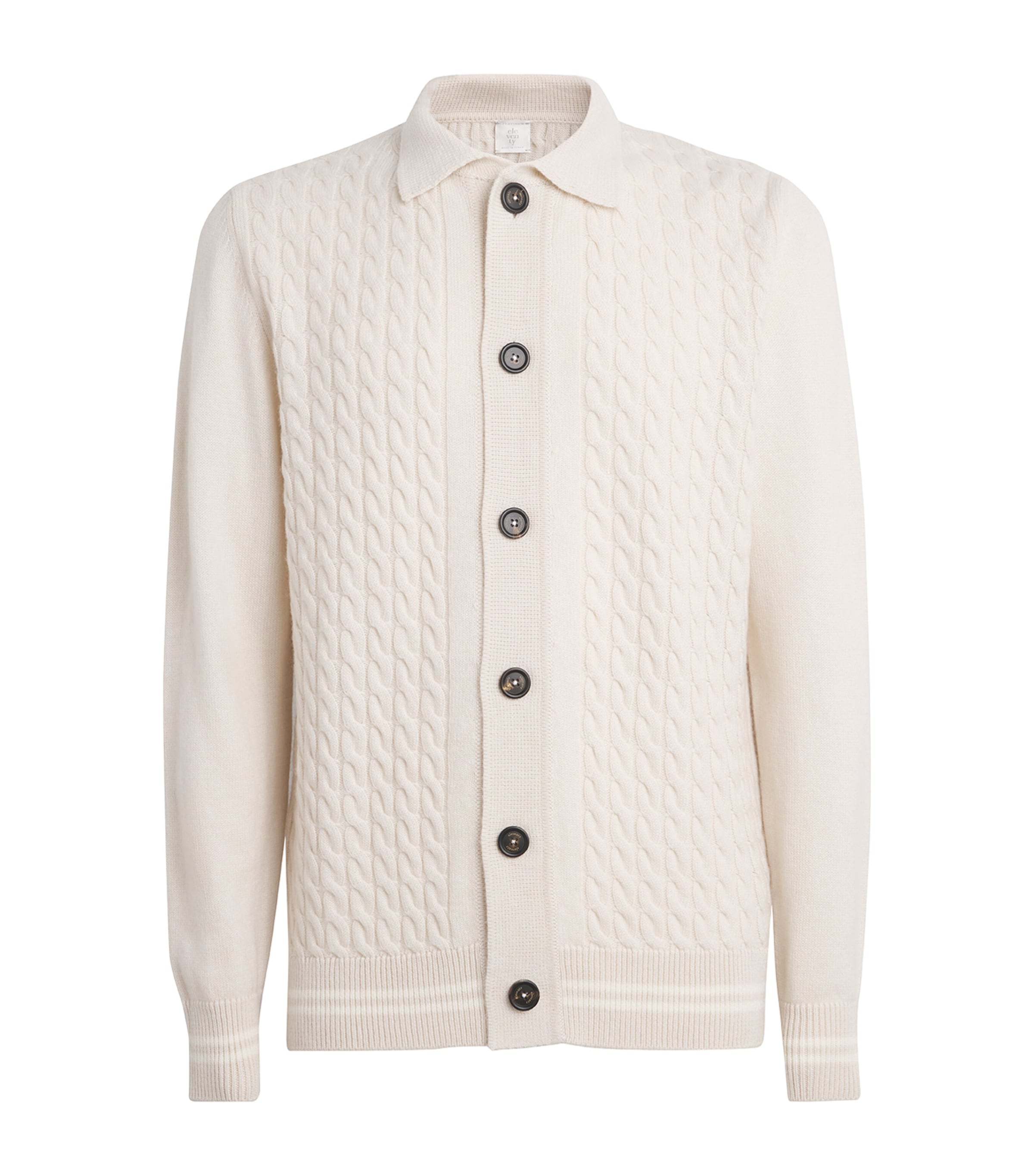 Eleventy Cashmere Collared Cardigan In Neutral