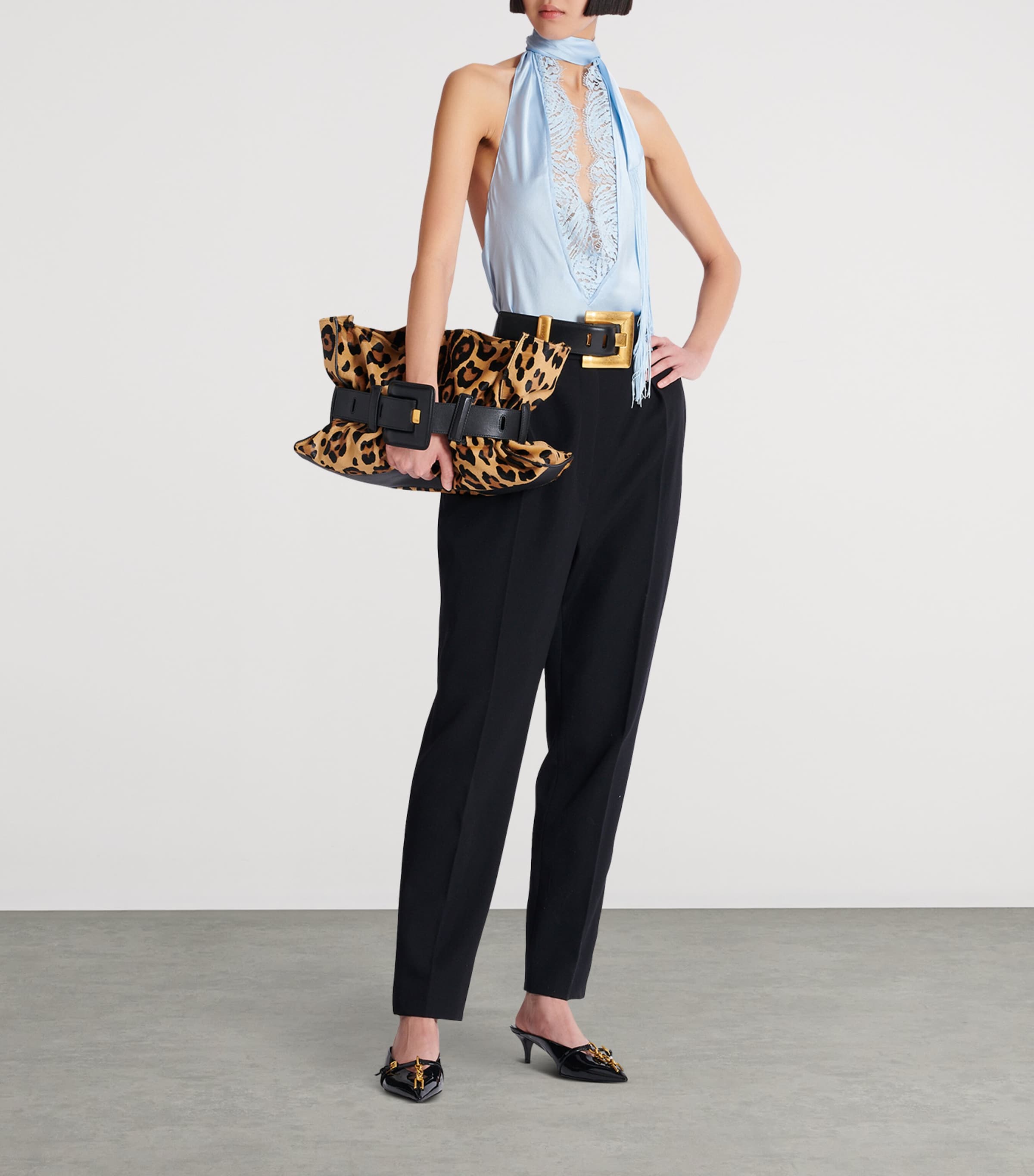 Medium Leopard Anthem Shoulder Bag WKS MULTI/ NOIR Image 4