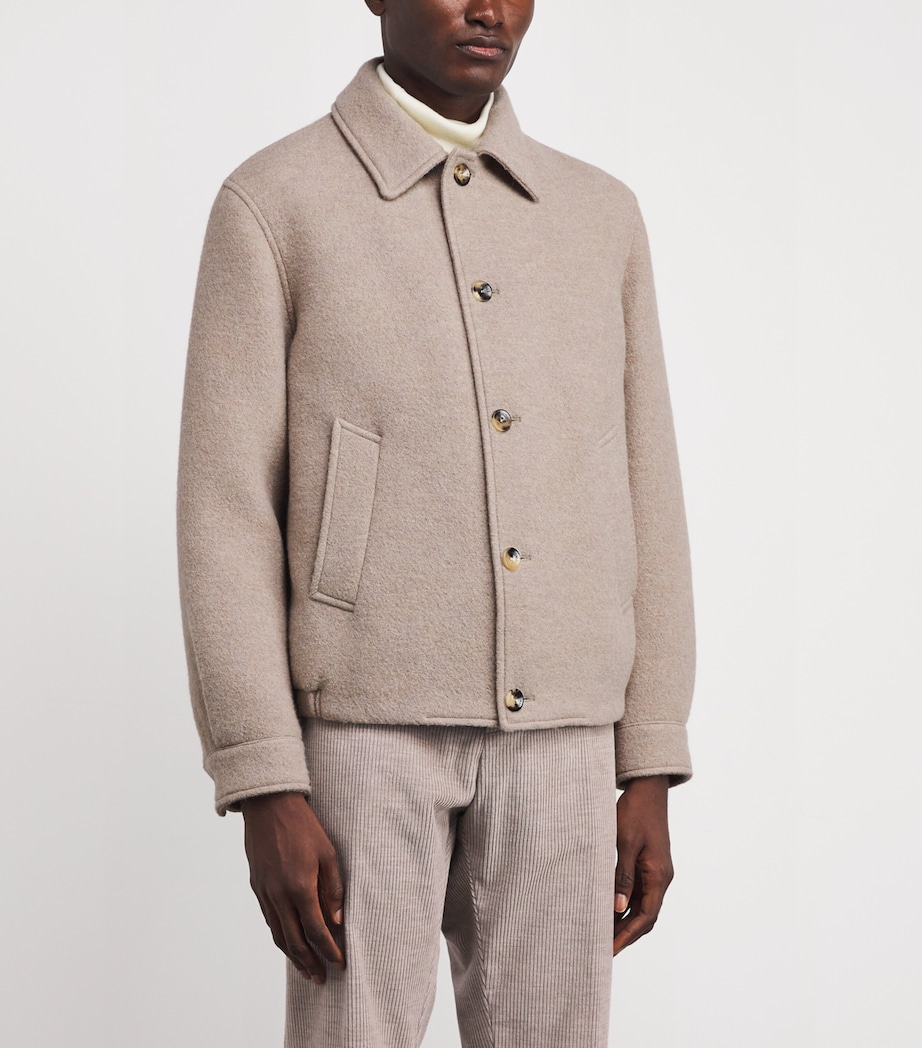 Agnona Mens Alpaca Pressed Spazzolino Overshirt Drk Beige Sesame Image 3