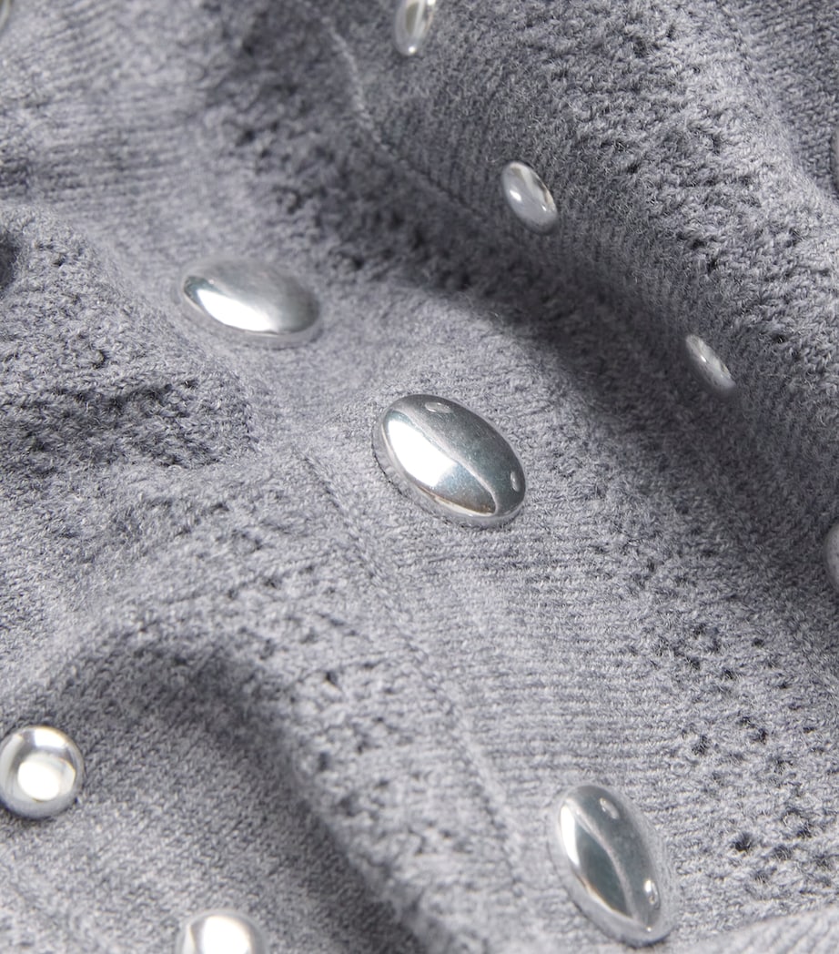 Wool-Blend Studded Maxi Dress GREY Image 5