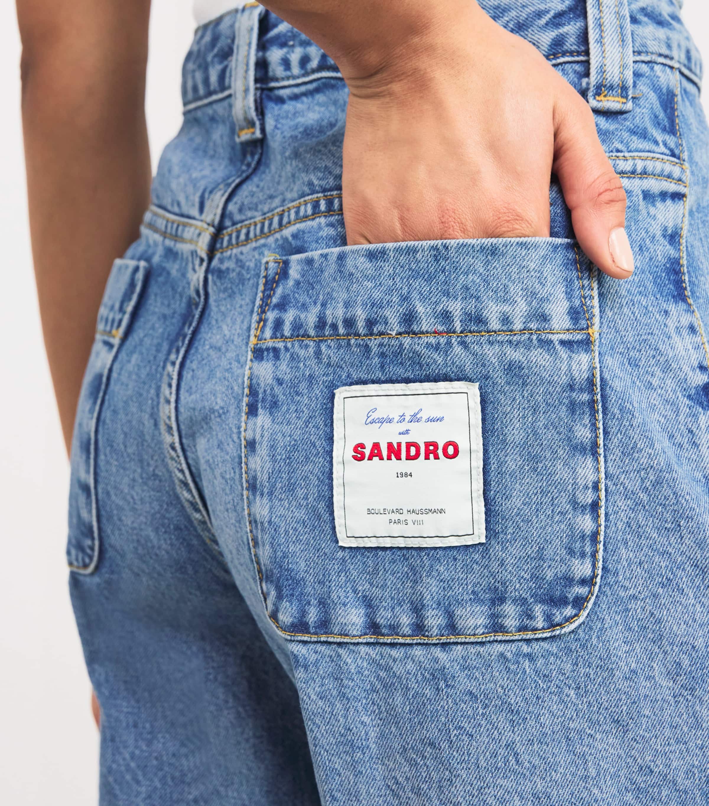 High-Waist Wide-Leg Jeans BLUE JEAN Image 6