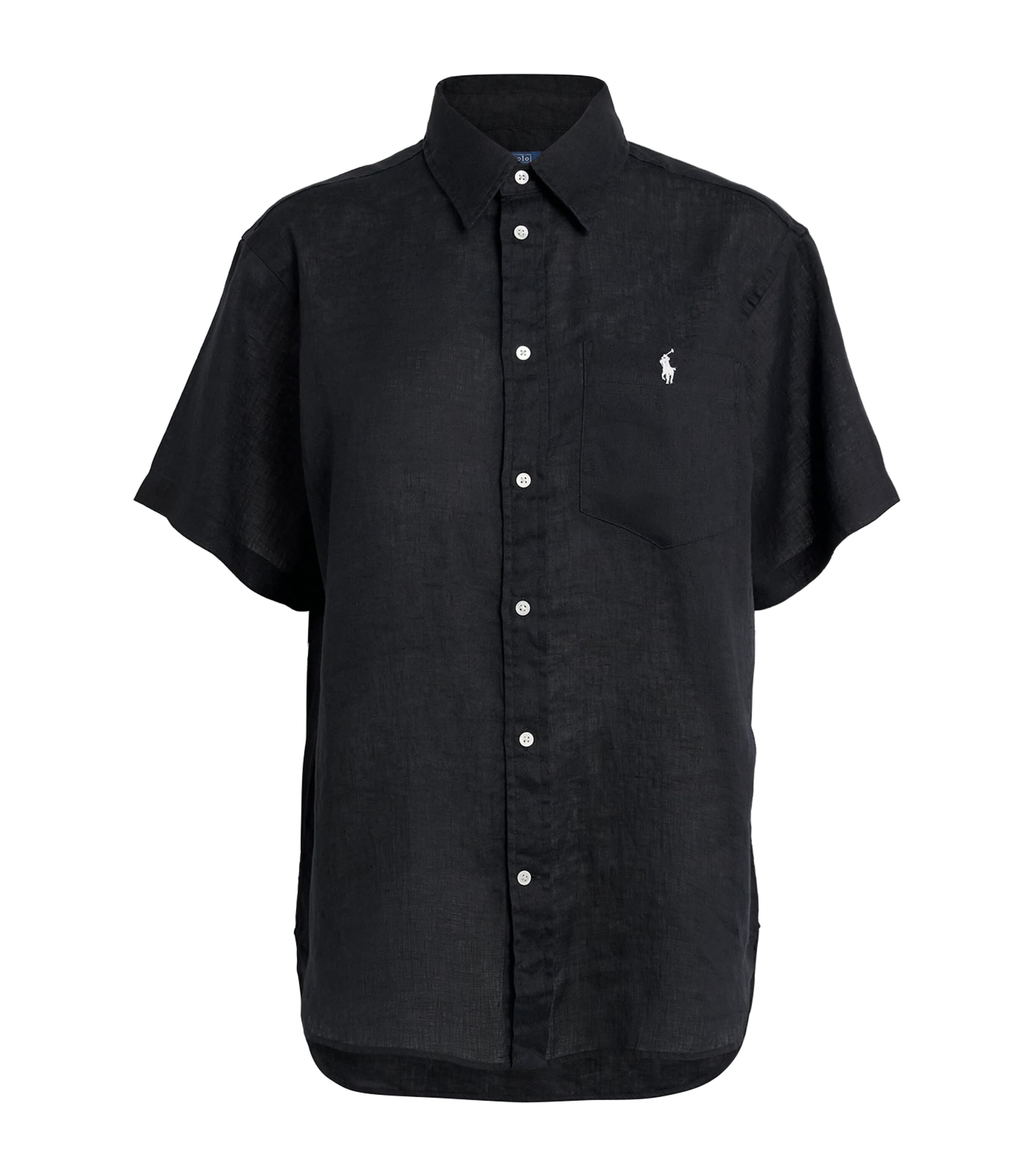 Polo Ralph Lauren Womens Linen Oversized Shirt Polo Black Image 1