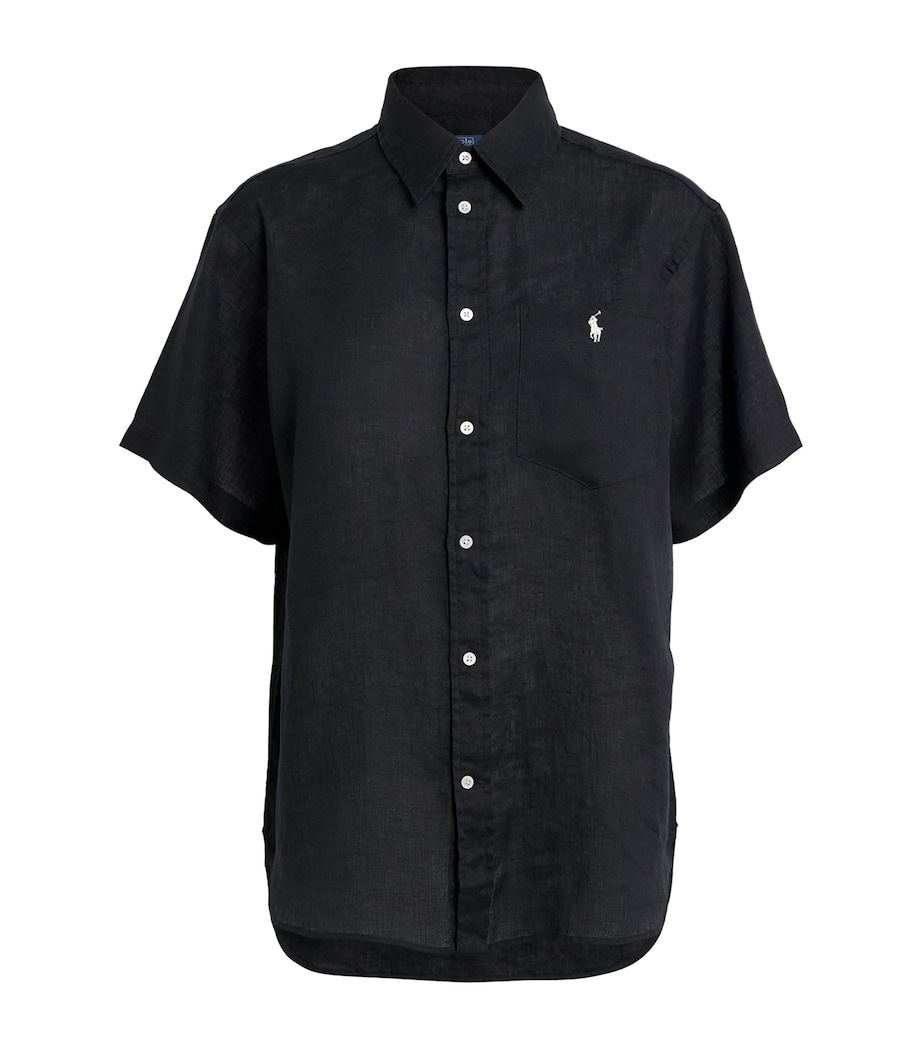 Polo Ralph Lauren Womens Linen Oversized Shirt Polo Black Image 1
