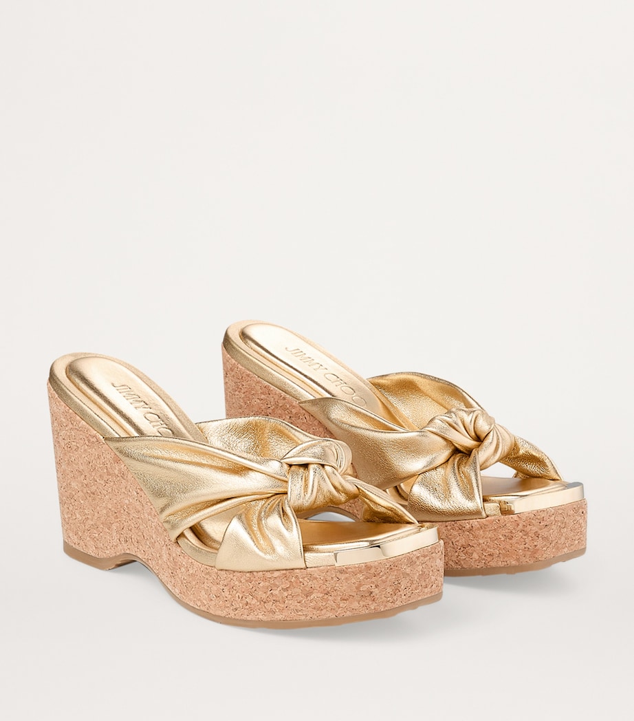 Avenue 110 Leather Metallic Wedge Sandals GOLD Image 5