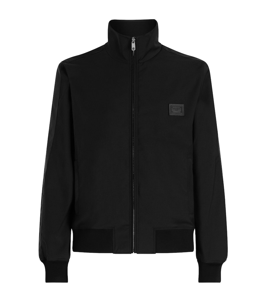Wool-Blend Canvas Zip-Up Jacket N0000-BLACK Image 1