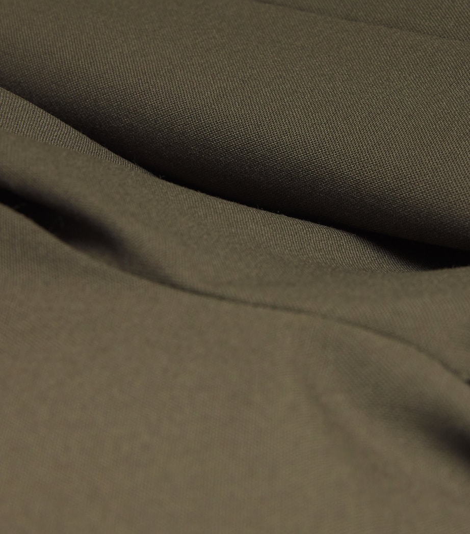 Wool Wide-Leg Trousers OLIVE GREEN Image 5