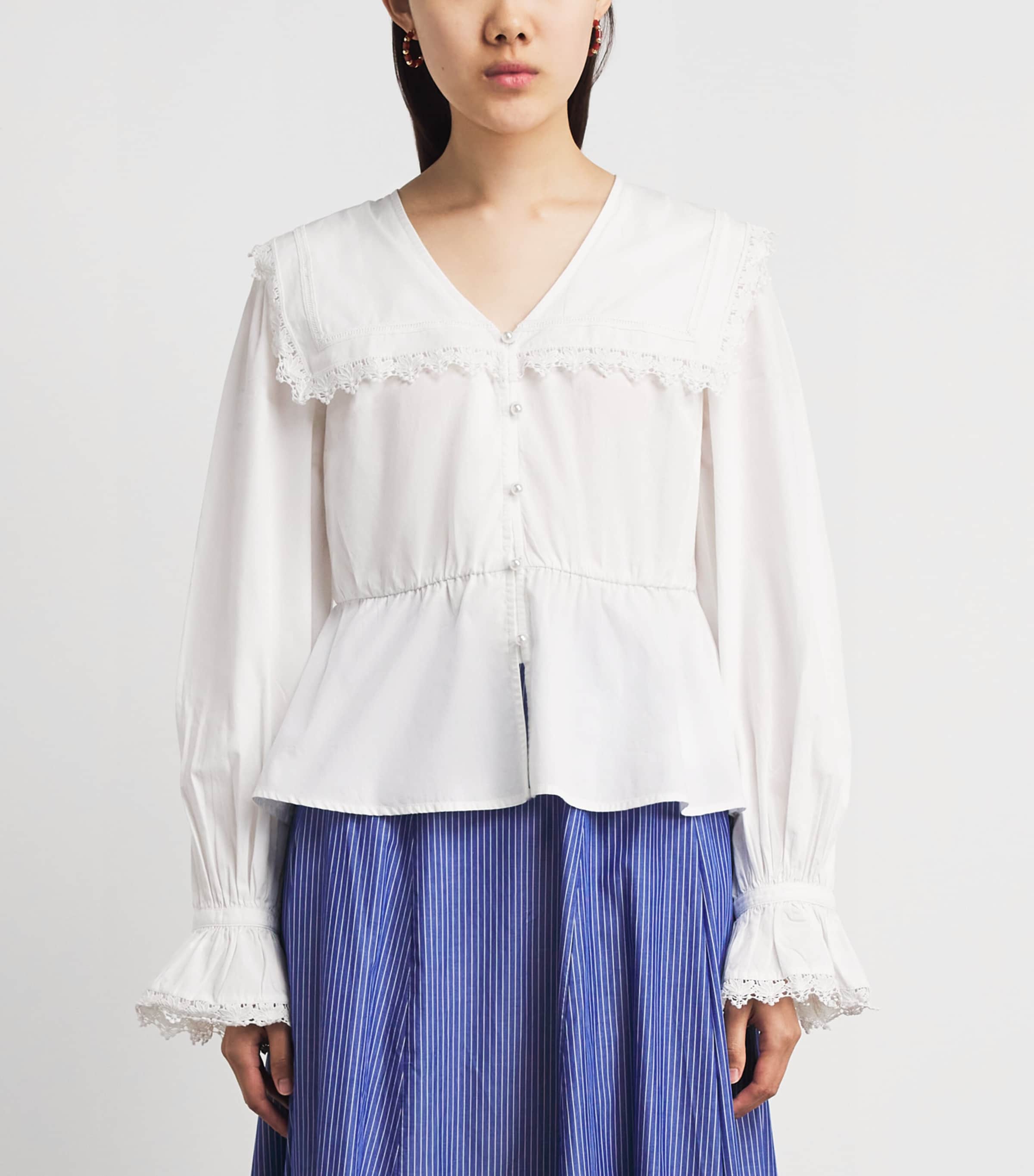 Barbour Womens Cotton Tisbury Blouse White Image 4