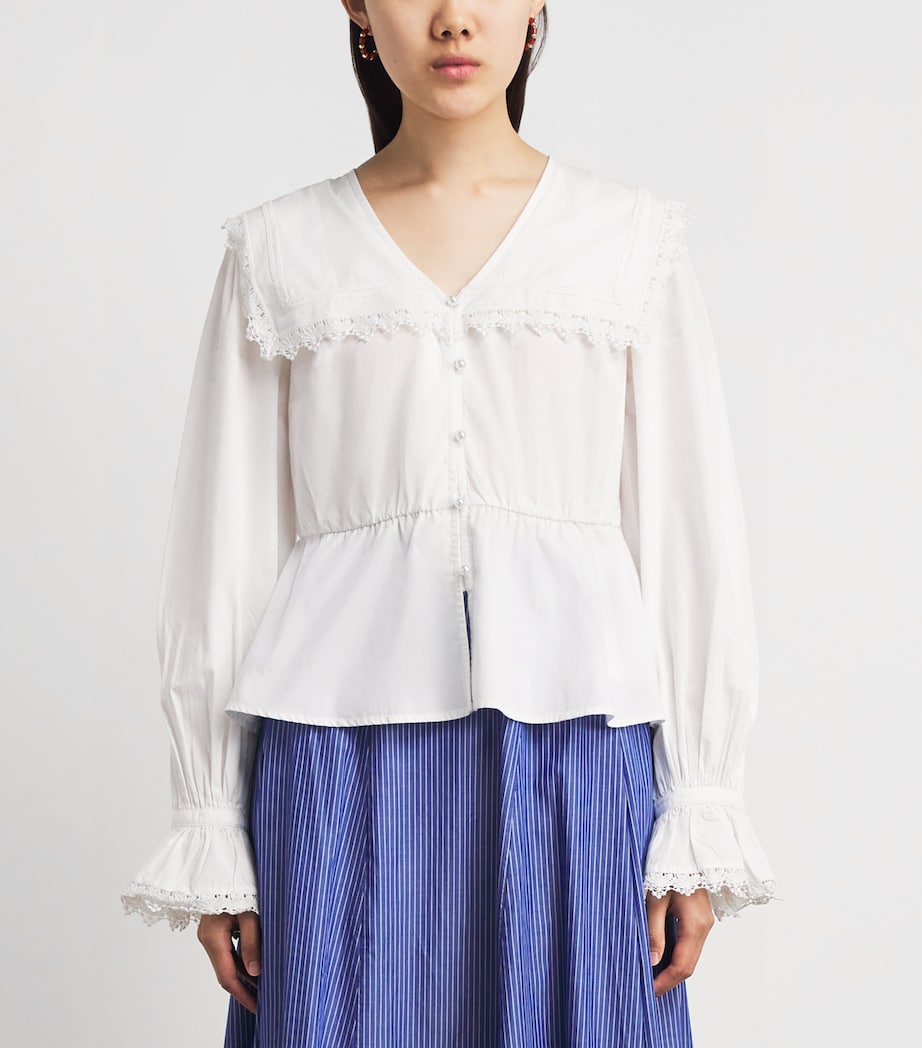 Barbour Womens Cotton Tisbury Blouse White Image 4