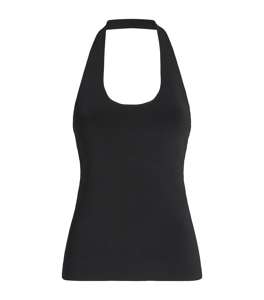 Theory Womens Ribbed Halterneck Top Black Image 1