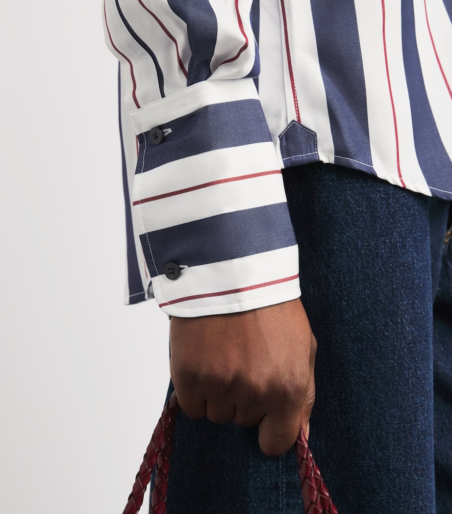 Stripe Boyfriend Shirt NVY/BRGNDY WID STRPE Image 6