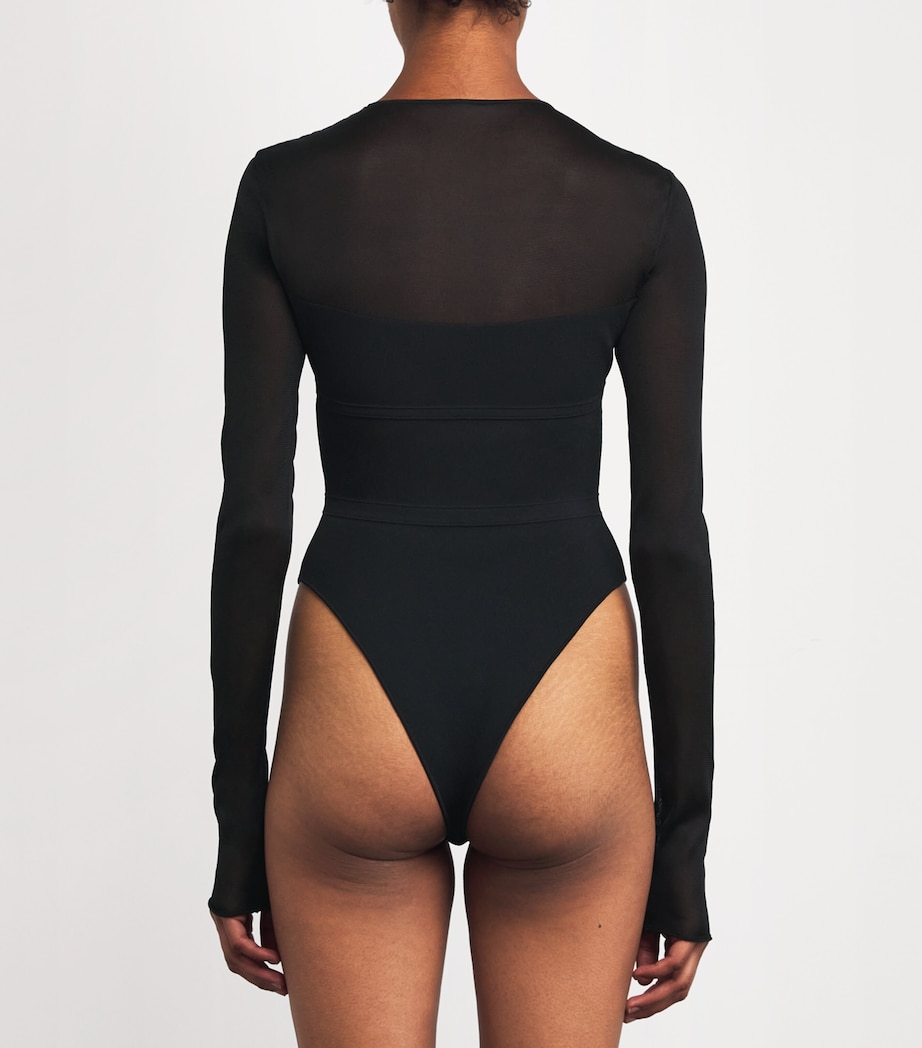 Long-Sleeve Angular Bodysuit BLACK Image 4