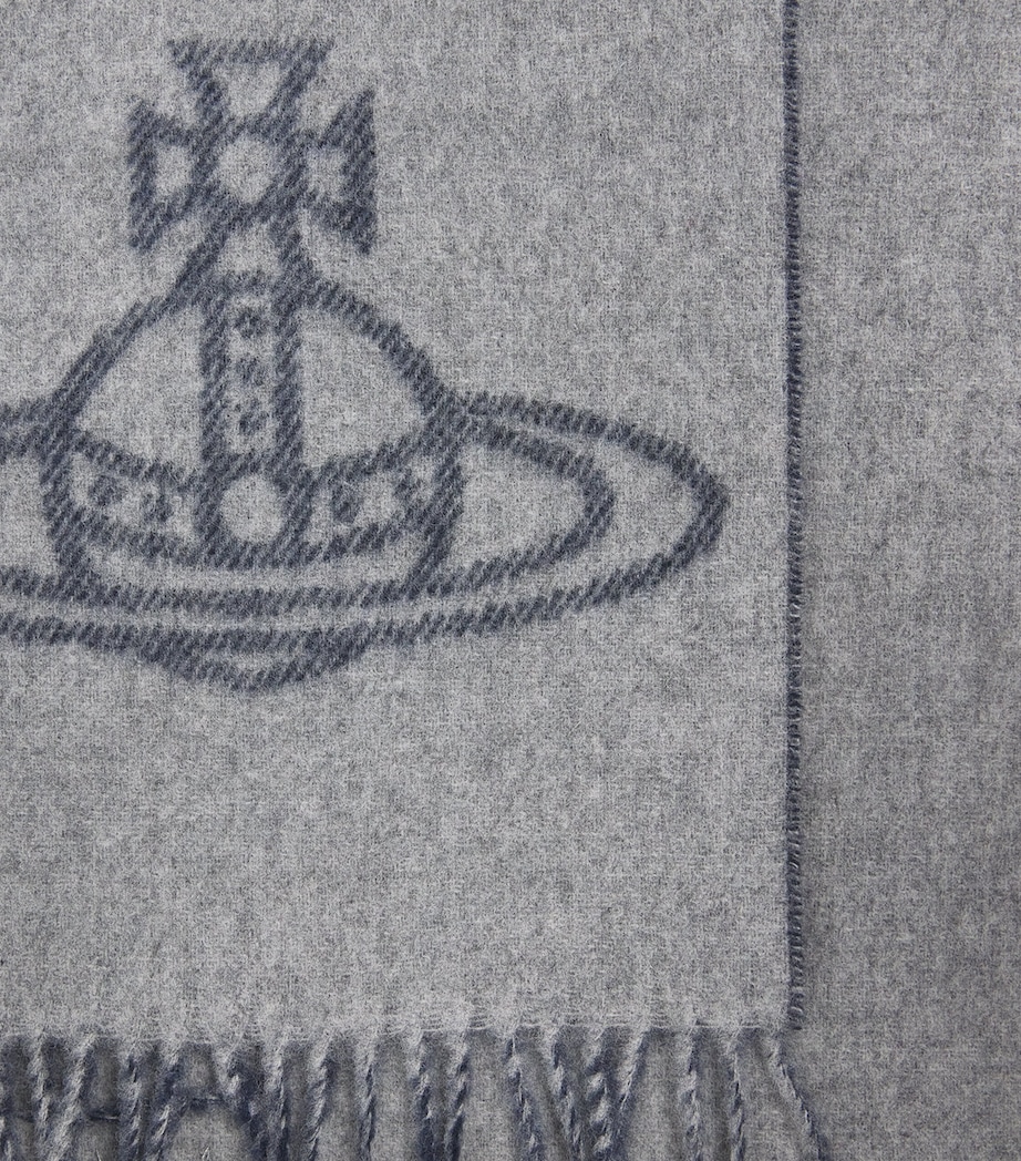 Vivienne Westwood Wool Orb Scarf Mineral Grey Image 4