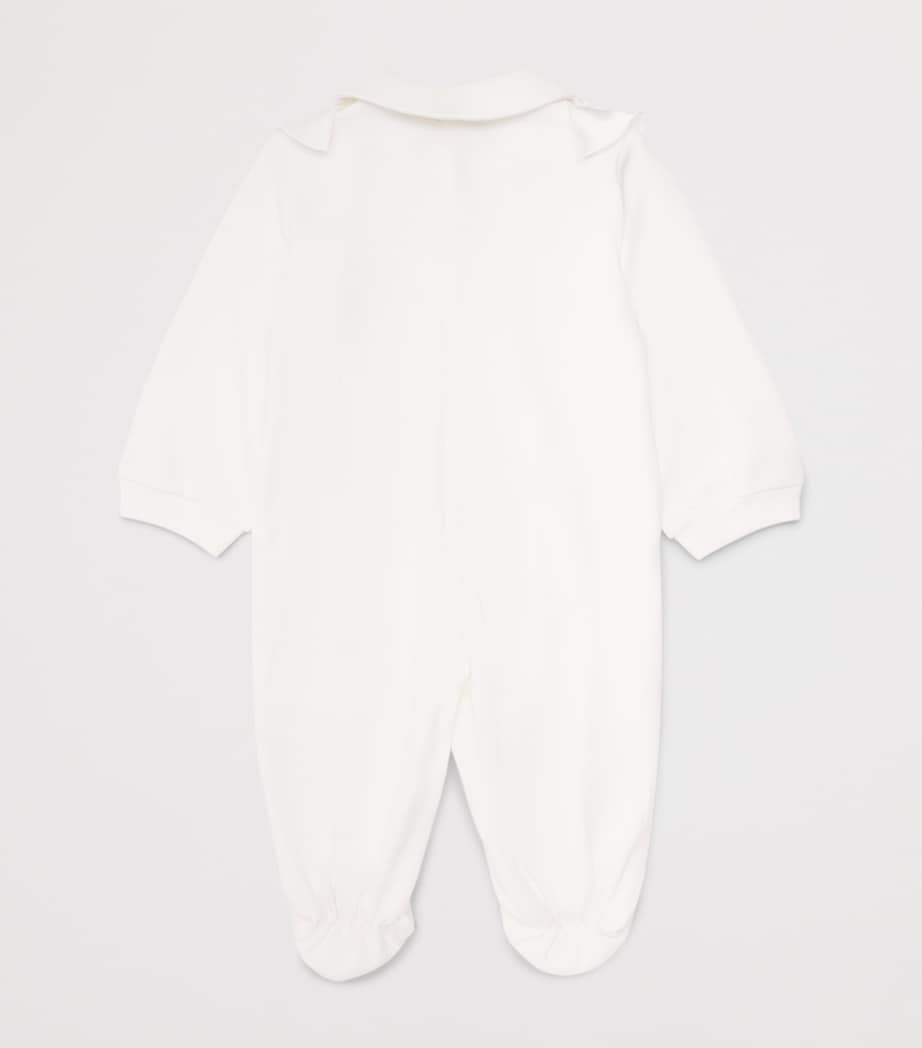 Monnalisa Cotton Frill All-In-One (3-9 Months) Cream Image 2