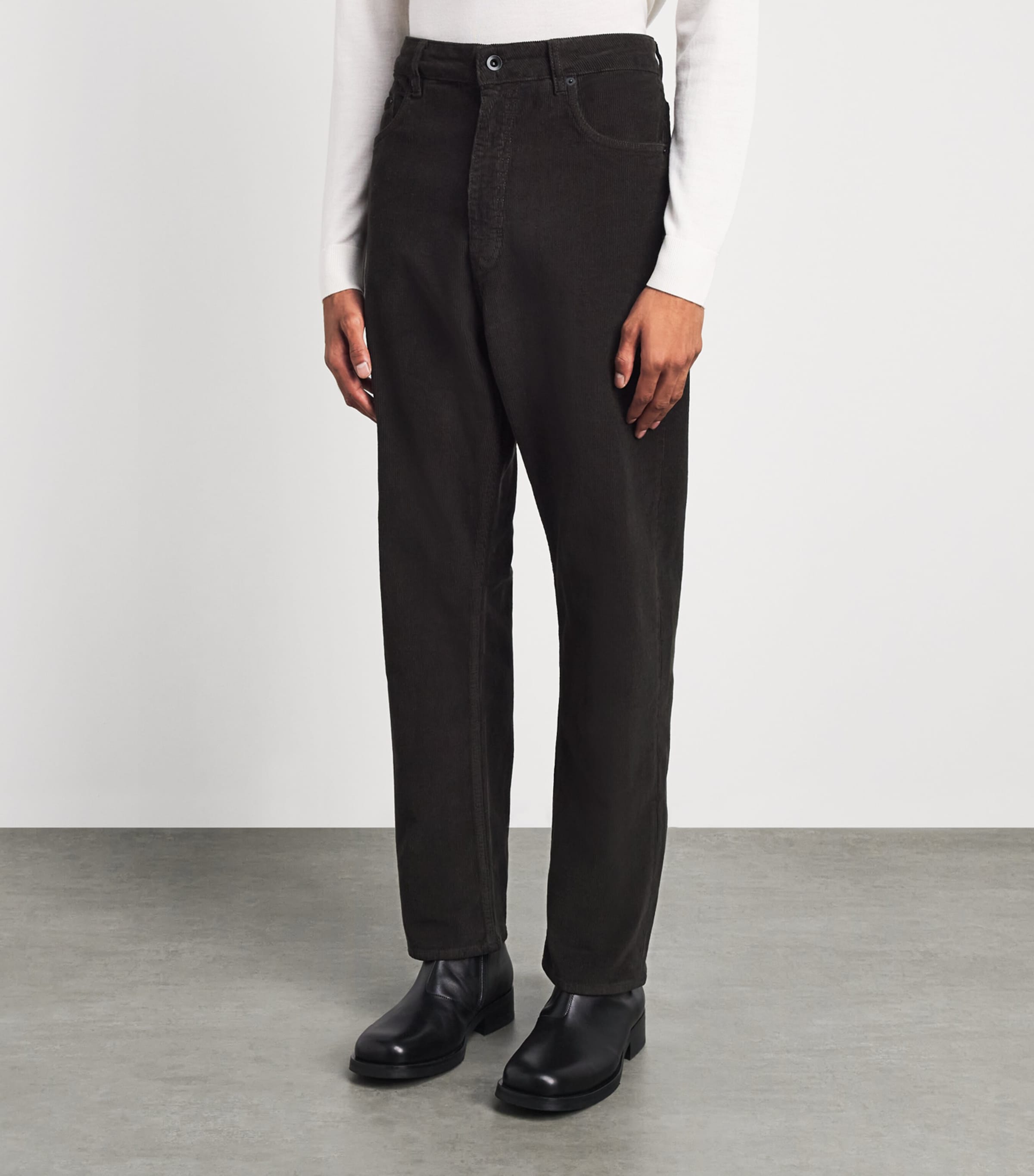Studio Nicholson Mens Corduroy Riso Trousers Coffee Image 4