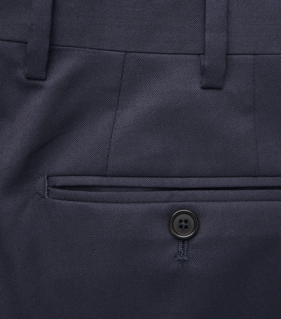 Wool Slim Tailored Trousers 01NAVY Image 5