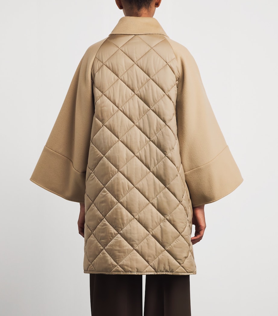 Wool-Blend Quilted Dolman Coat CAMEL Image 4