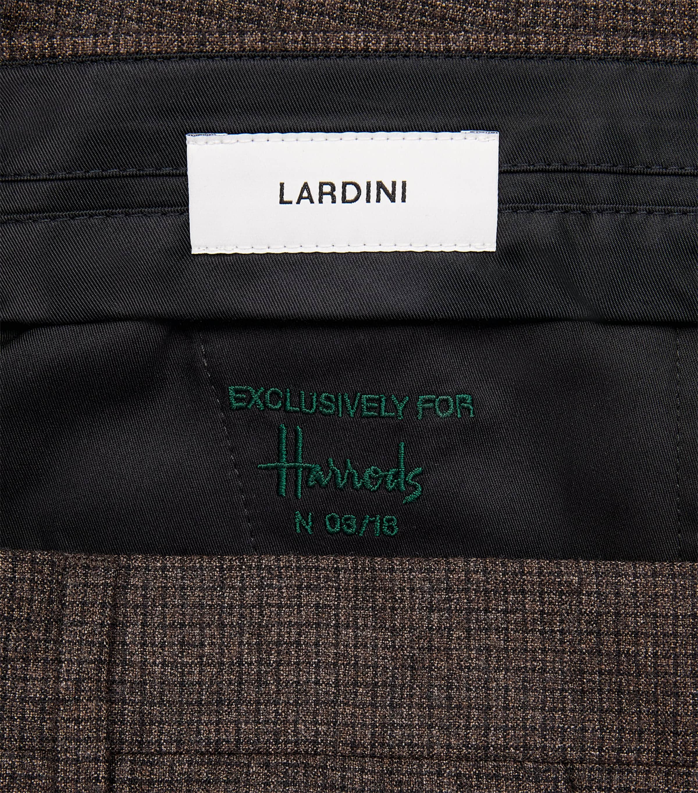 Lardini Mens Virgin Wool Check Trousers Brown Pdp Image 6