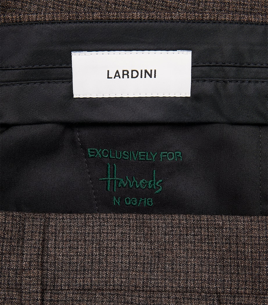 Lardini Mens Virgin Wool Check Trousers Brown Pdp Image 6